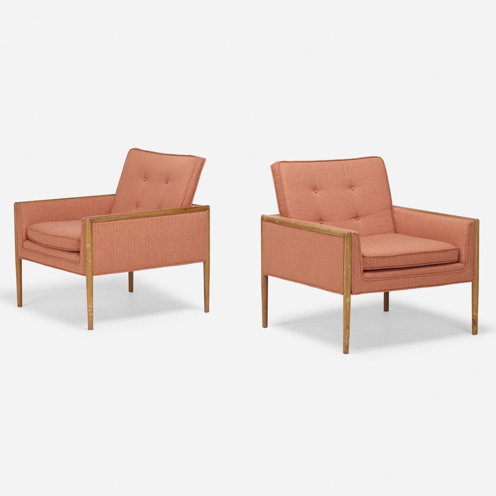 Pair of Mid-Century Modern Lounge Chairs, American, Walnut, 1960s