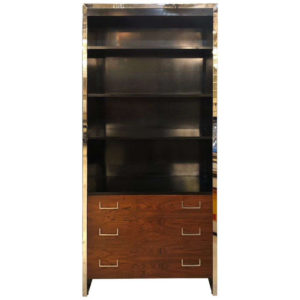West John Stuart for Baughman Mid-Century Modern Bookcase Ebony and Rosewood