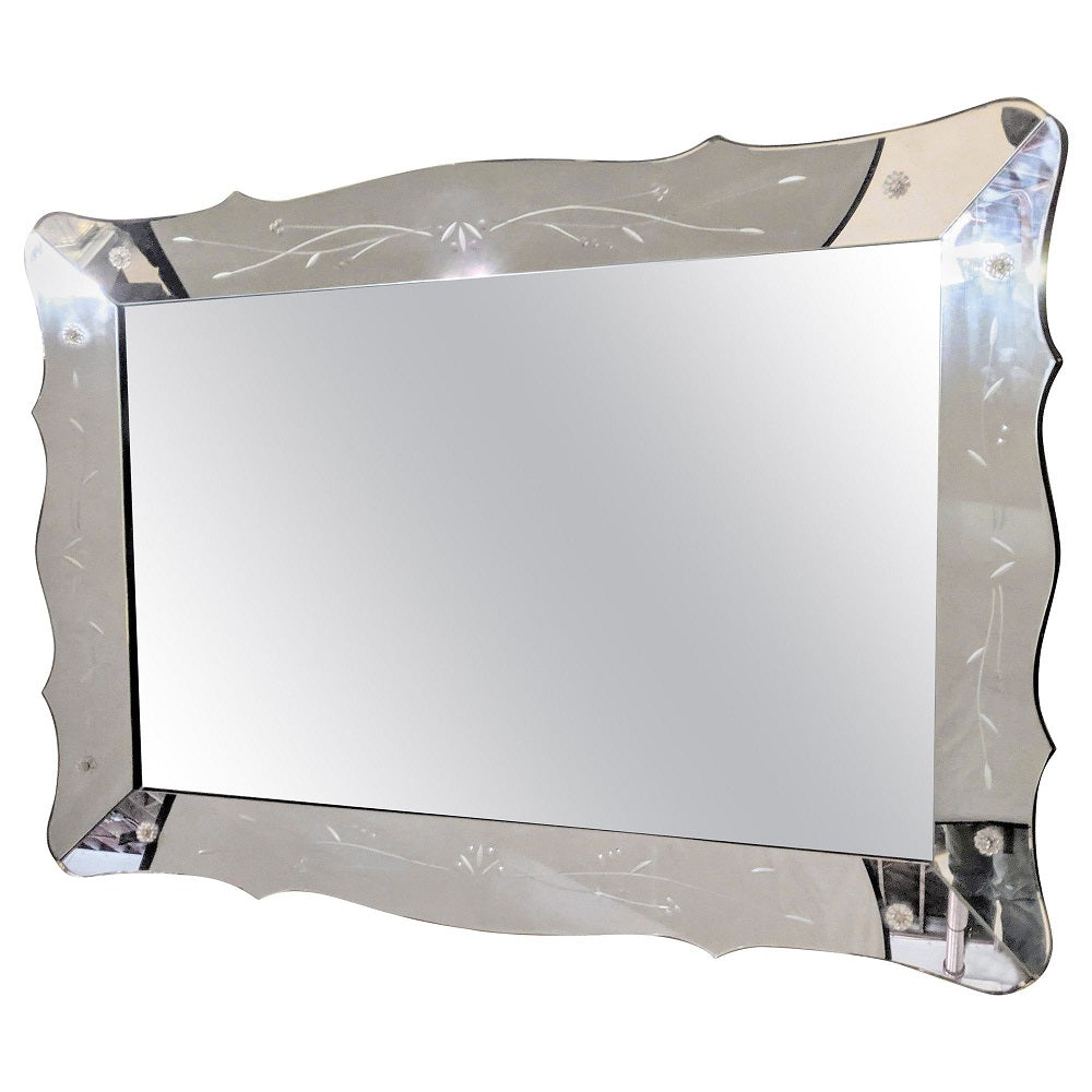 Art Deco Styled over the Mantle or Wall Mirror, Shadowbox Frame