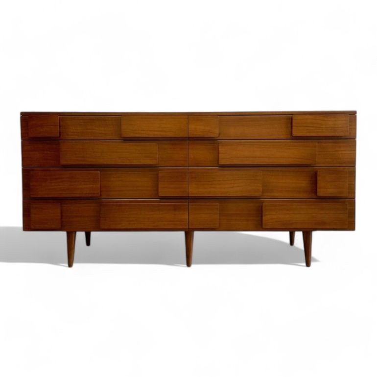 Gio Ponti, Singer & Sons, Italian Mid-Century Modern, Sculptural Dresser, Walnut