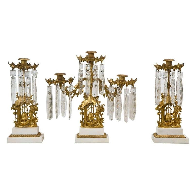 Set of Three French Belle Époque Style Candelabras