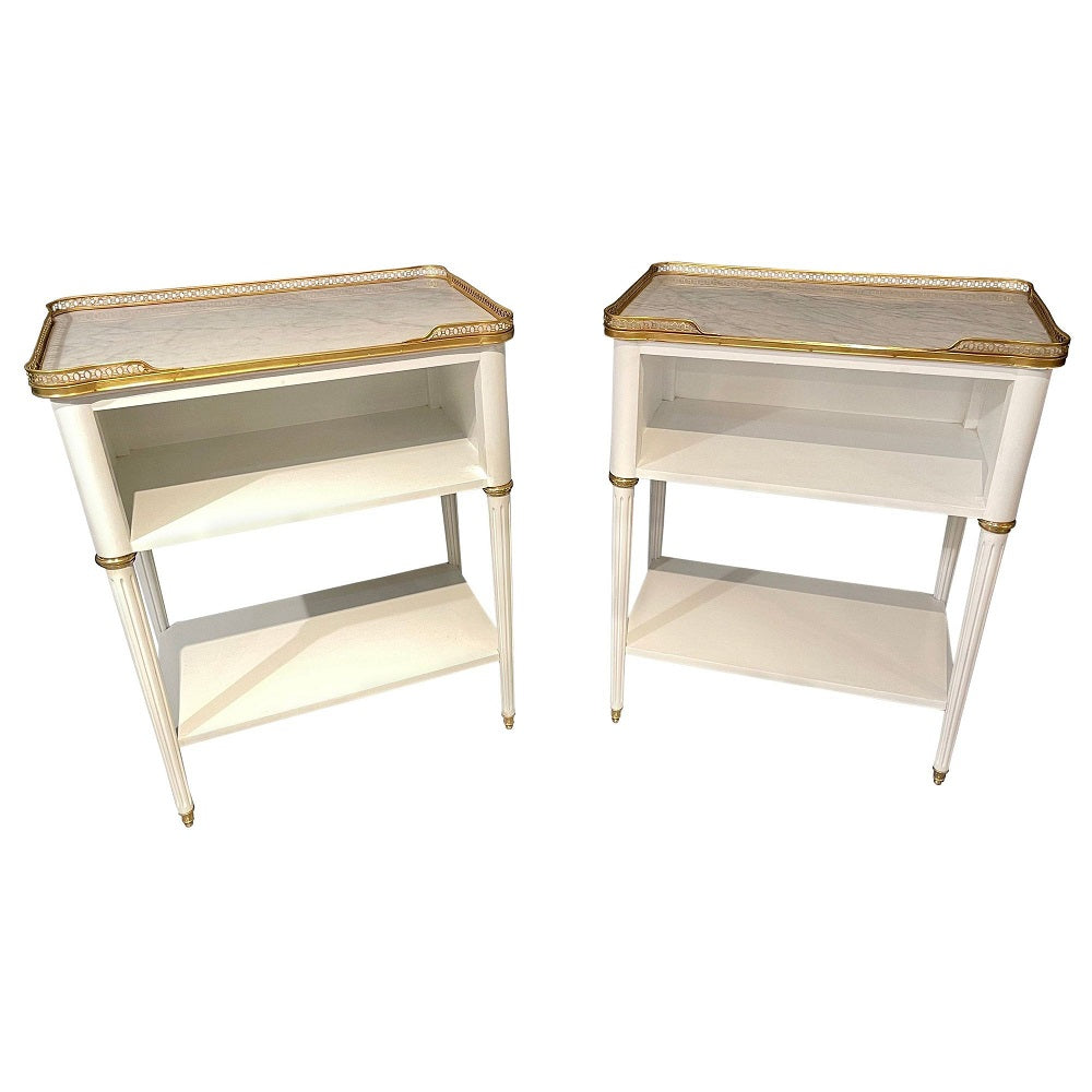 Pair of Swedish Neoclassical Open Nightstands or End Tables Manner Jansen