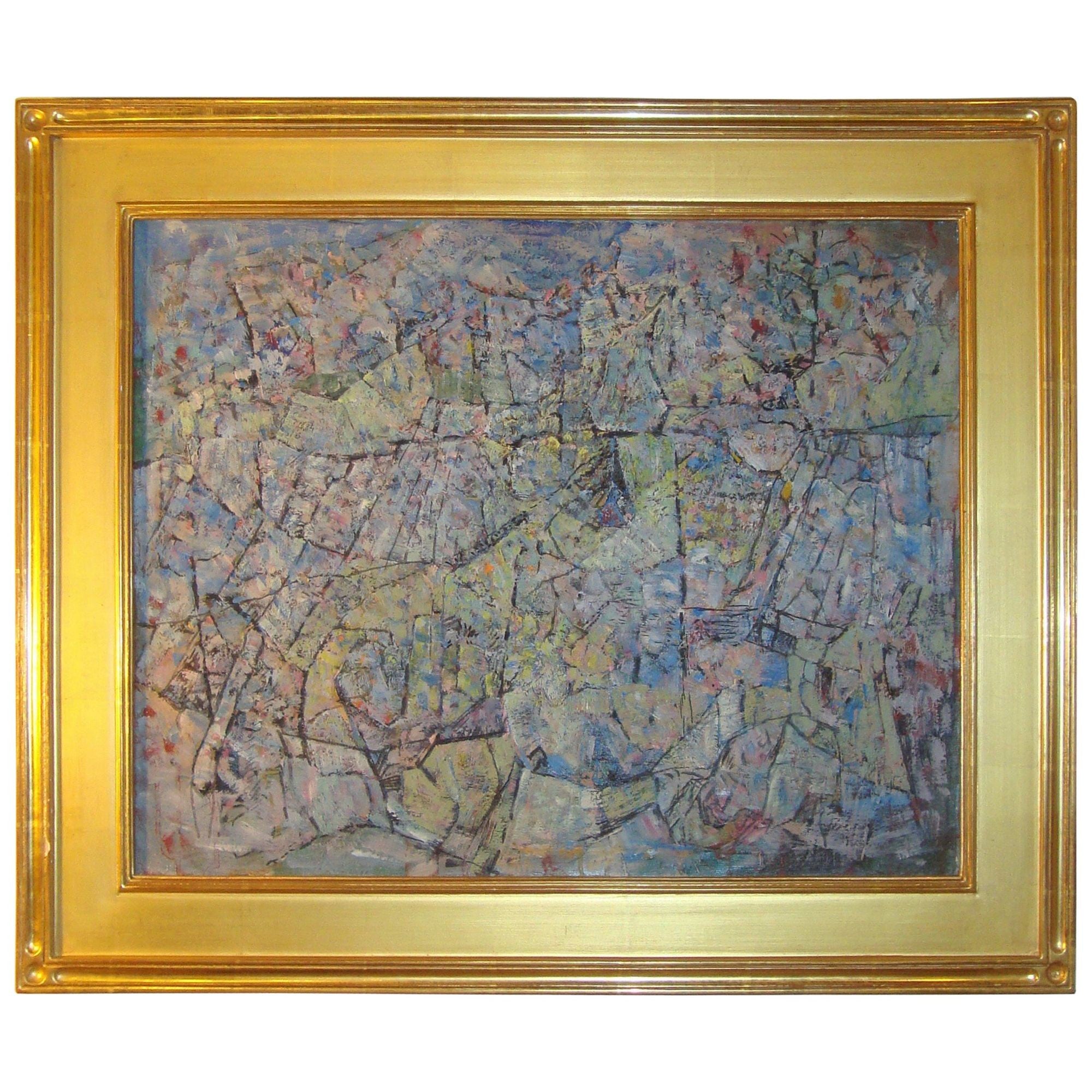 Wesley Lea Oil Painting in Gilt Frame Titled Four Pensive Woman Deep Dreams