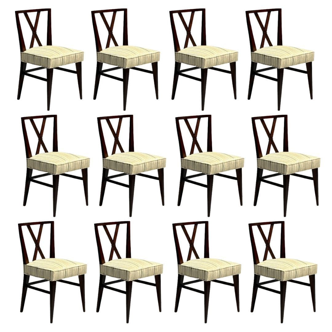 Tommi Parzinger Attrib., Mid-Century Modern, Twelve Dining Chairs, 1960s