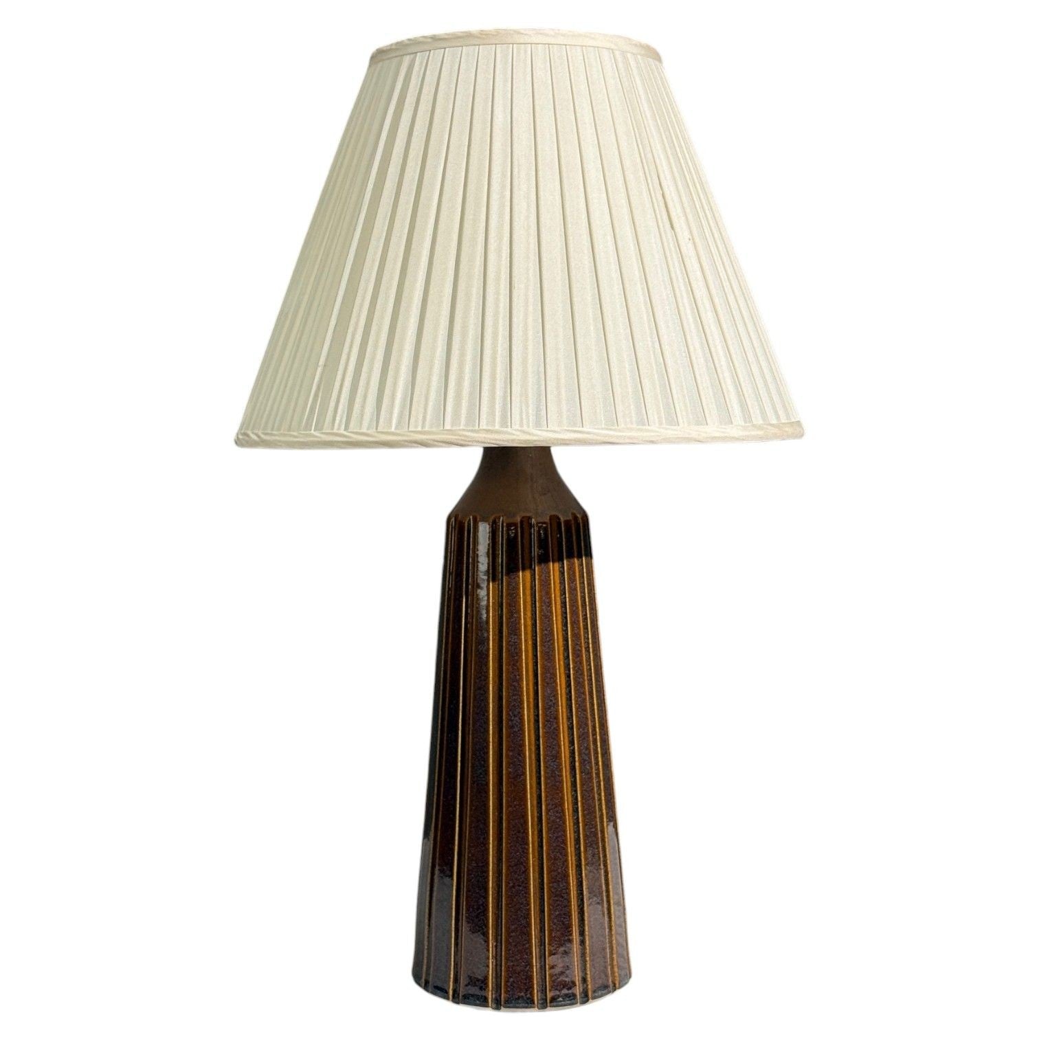 Bruno Karlsson, Large Table Lamp, Brown Stoneware, Sweden, 1960s