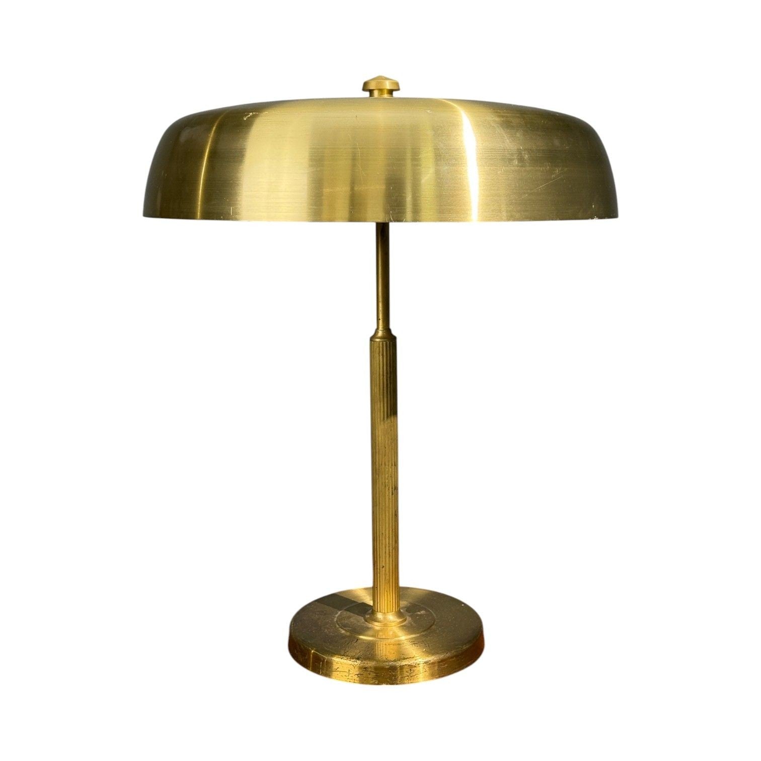 Hövik Lys, Large Table Lamp, Brass Sheet, Norway, 1970s