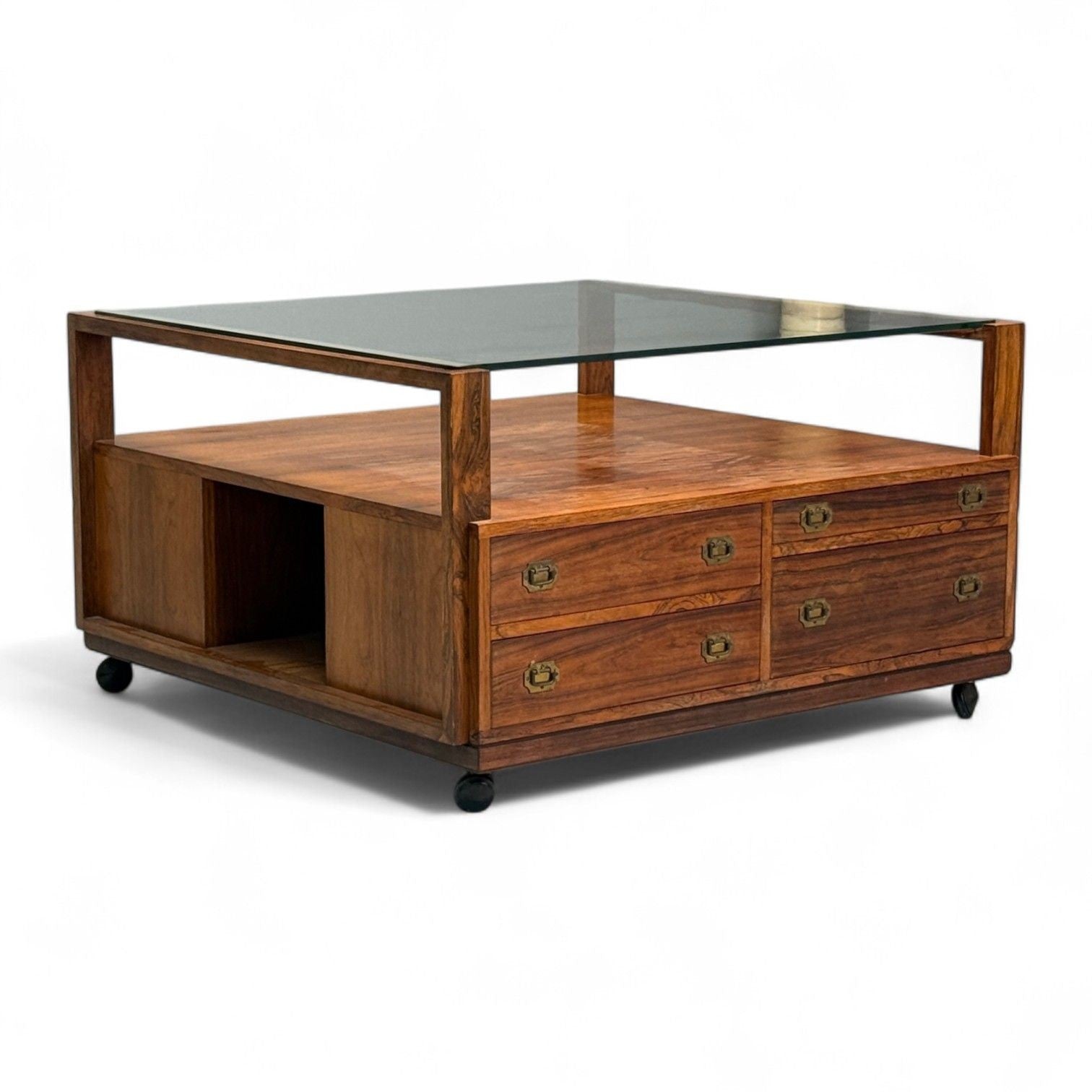 Henning Korch, Danish Modern, Rosewood, Rolling Coffee Table, Denmark, 1960s