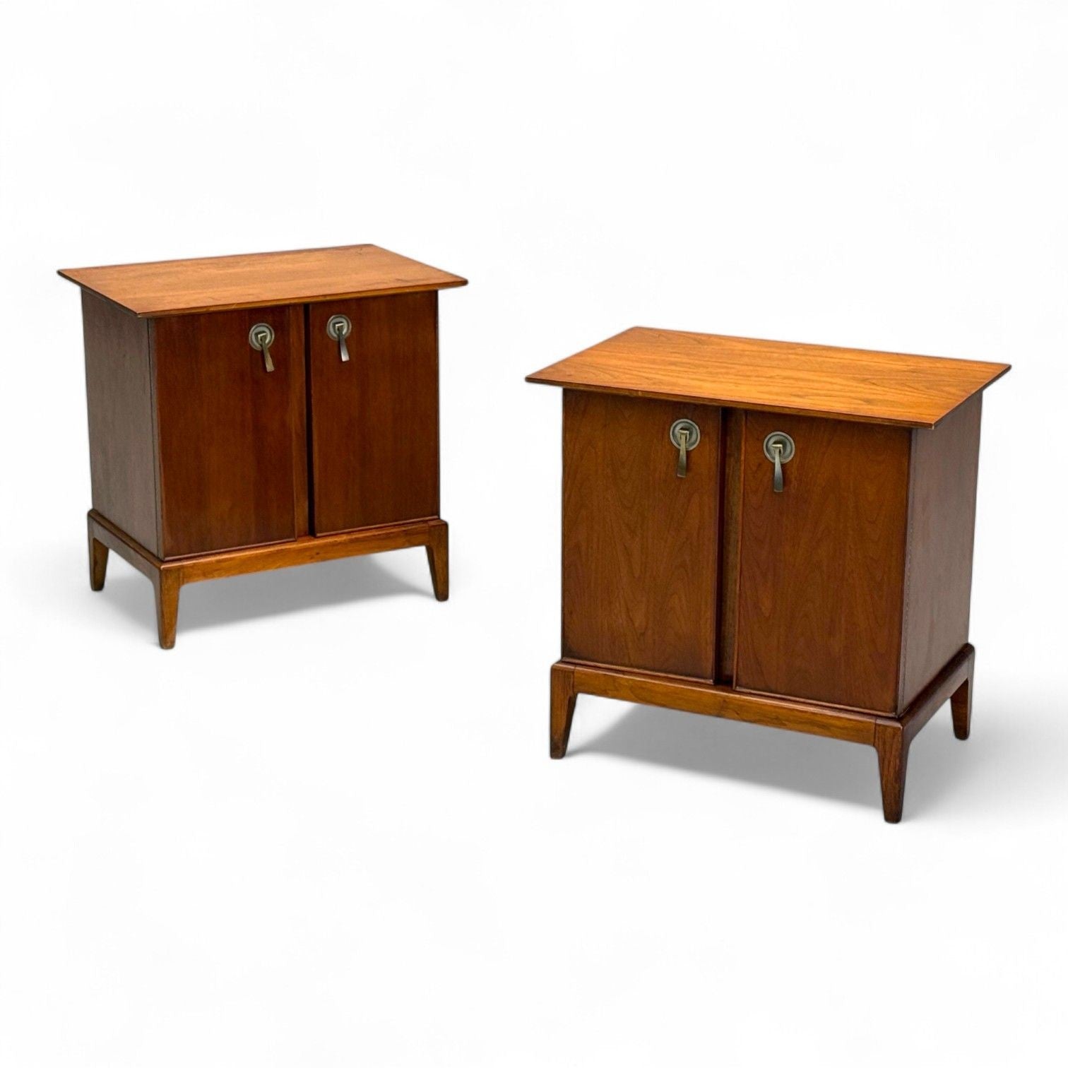 Maddox, Mid-Century Modern, Walnut, Stainless Steel, Nightstands, USA, 1960s