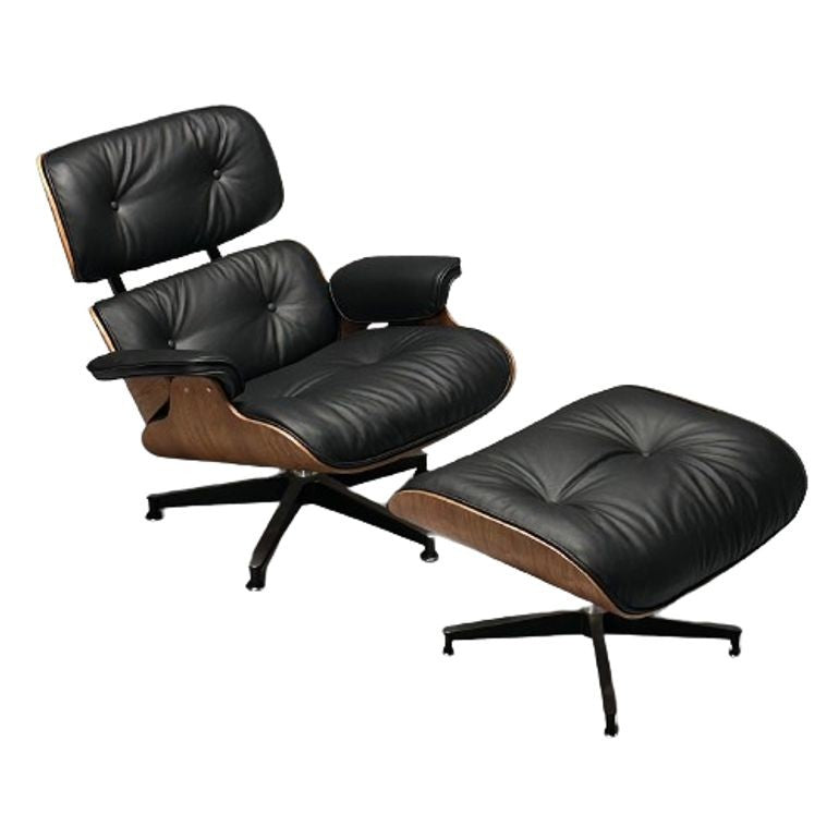 Charles & Ray Eames, Mid-Century Modern, Eames Lounge Chair, Black Leather, Wood