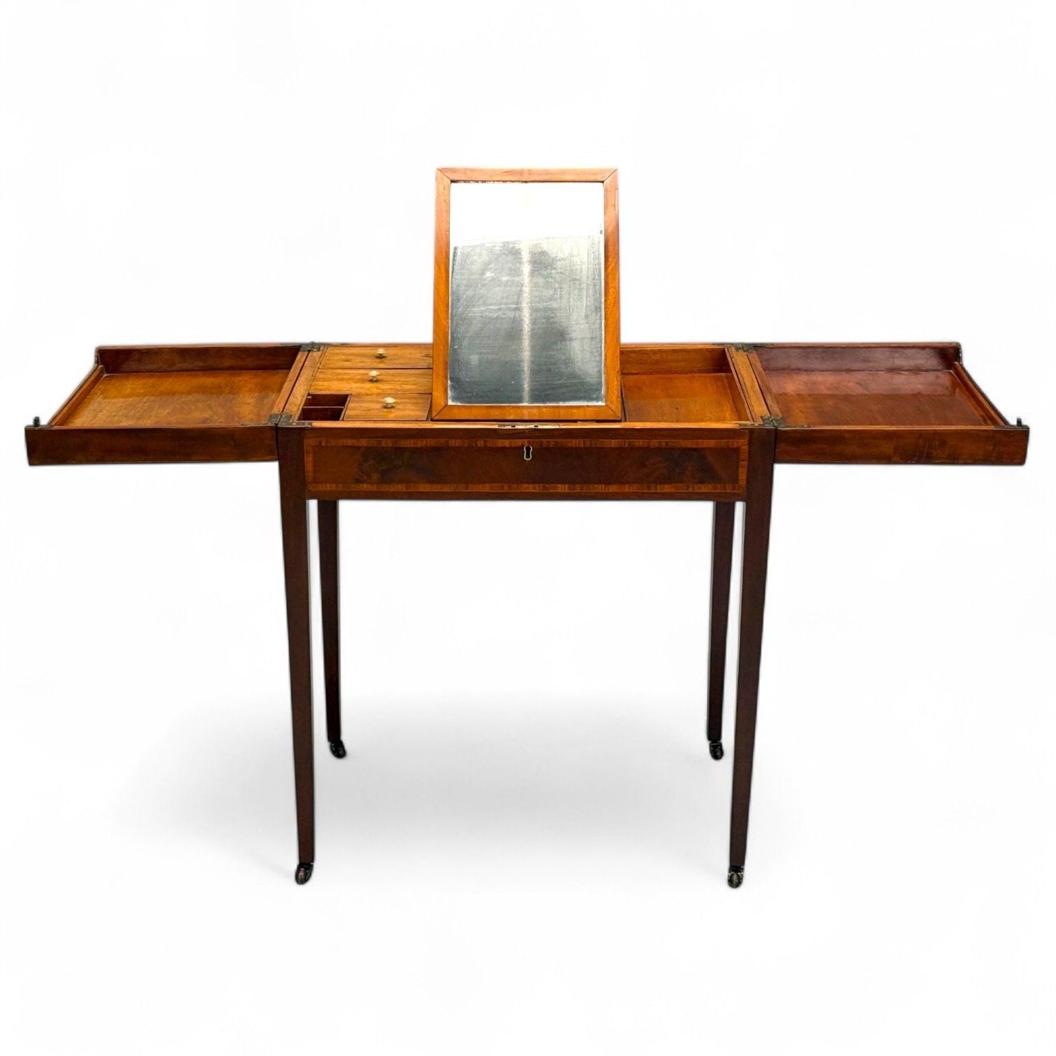 antique ladies dressing table SOLD - Antique Dressing Table With Mirror, Vintage Vanity, Painted Furniture, Albany, New York