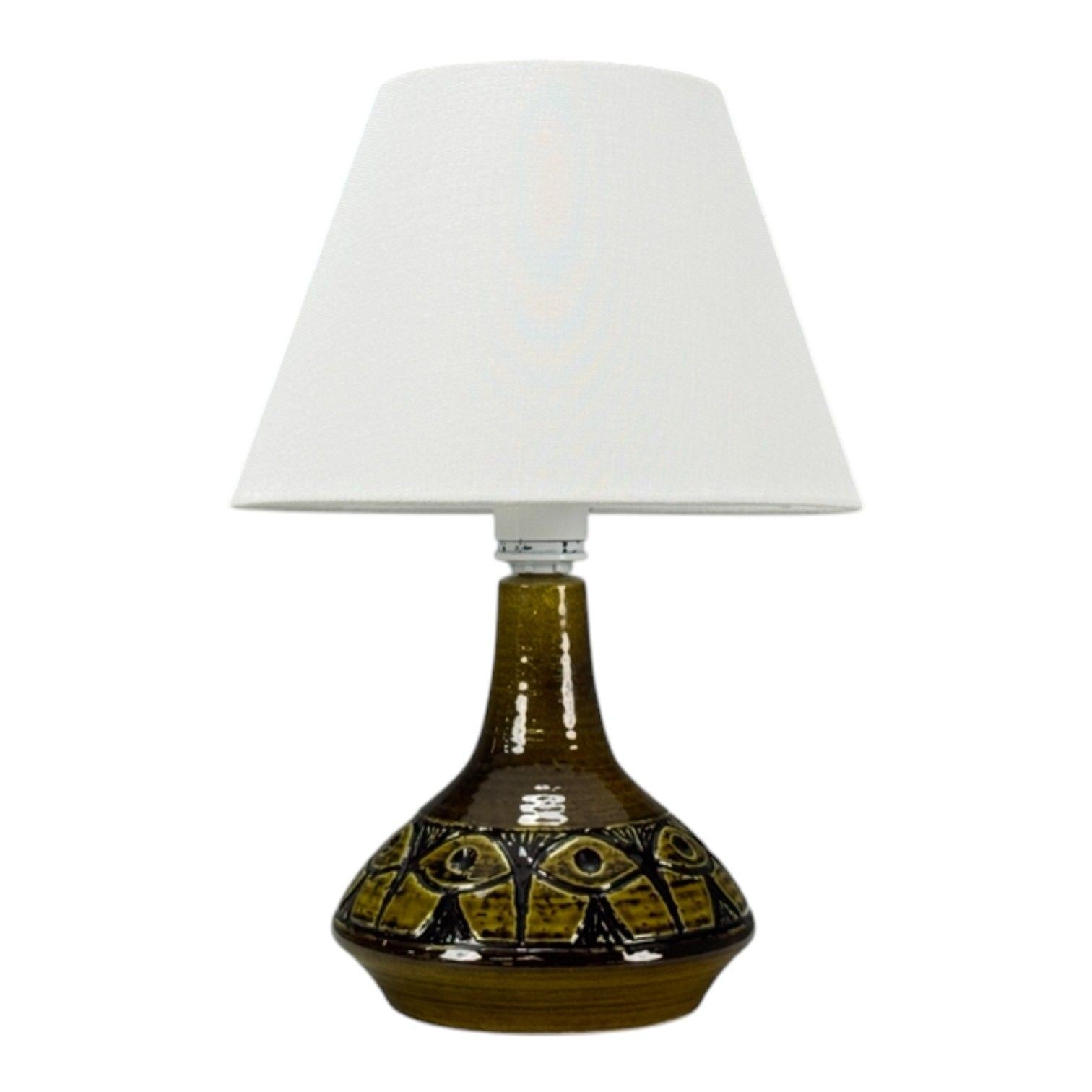 Arne Finne Nielsen, Olive Green Stoneware, Table Lamp, Denmark, 1960s