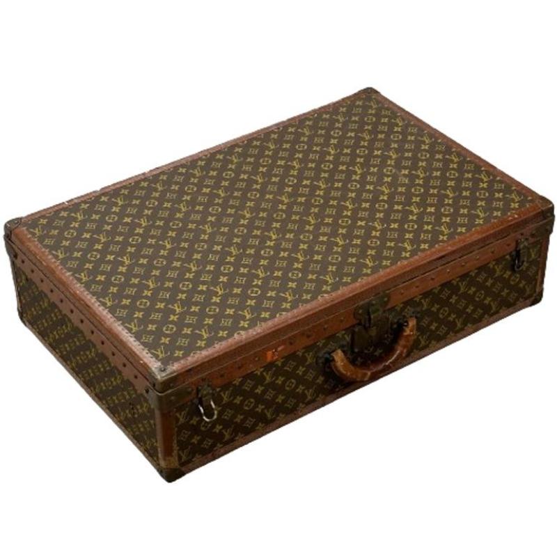 Louis Vuitton Monogram Suitcase / Luggage or Trunk, Alzer 80, Mid 20th