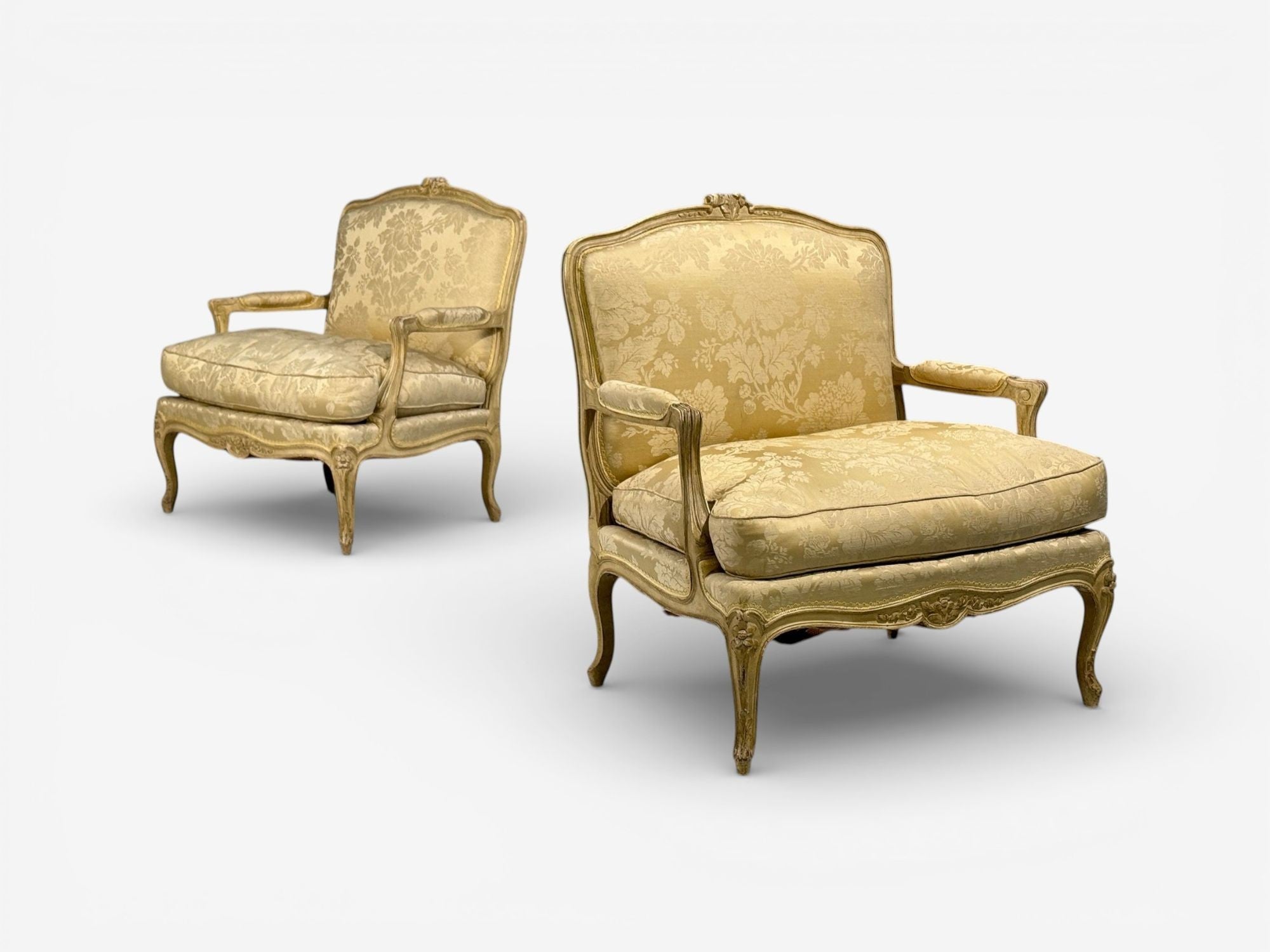 Maison Jansen, Louis XVI Armchairs, Giltwood, Fabric, France, 20th c.