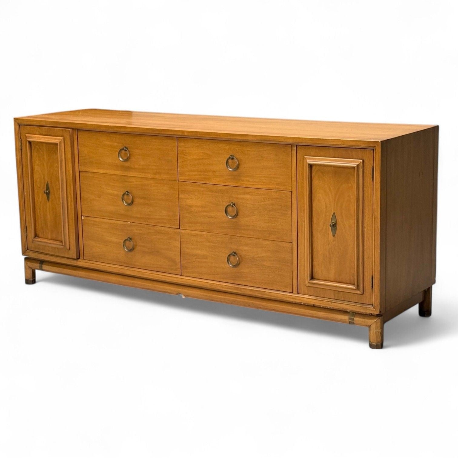 Kent Coffey, American Modern, Walnut, Brass, Dresser, USA, 1960s