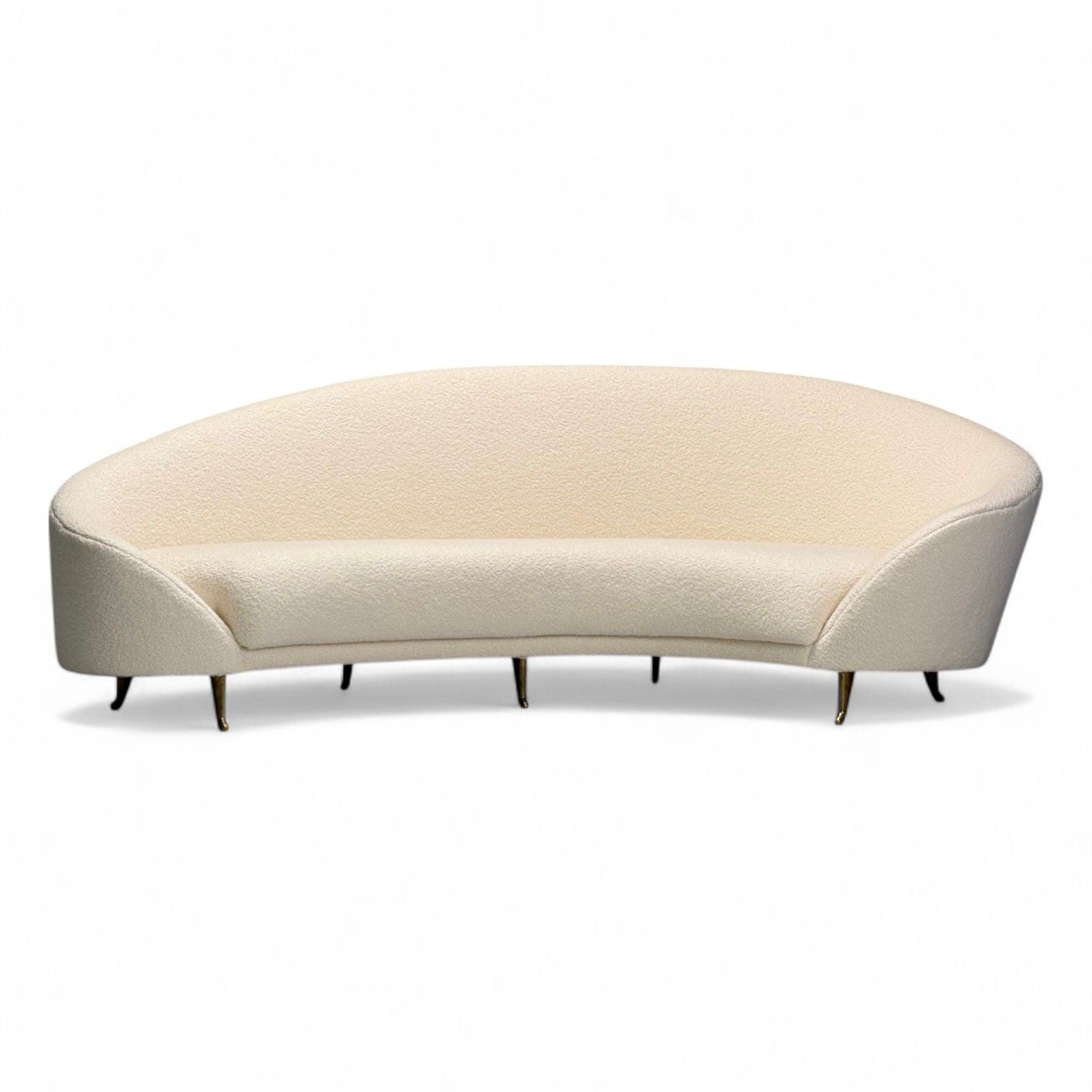 Federico Munari, Italian Modern, White Boucle, Bronze, Italy, 1950s