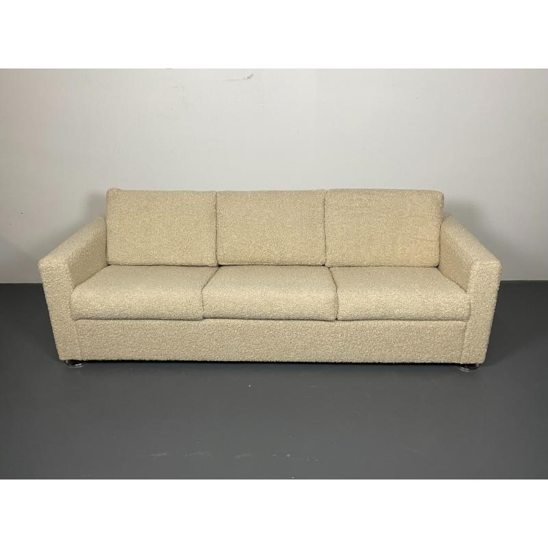 Mid Century Modern Sofa by Stendig, New Luxurious Boucle, Switzerland, 1950s