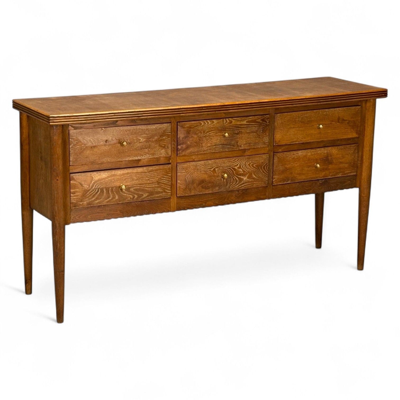 Paolo Buffa attr., Italian Modern, Oak, Brass, Sideboard, Italy, 1950s