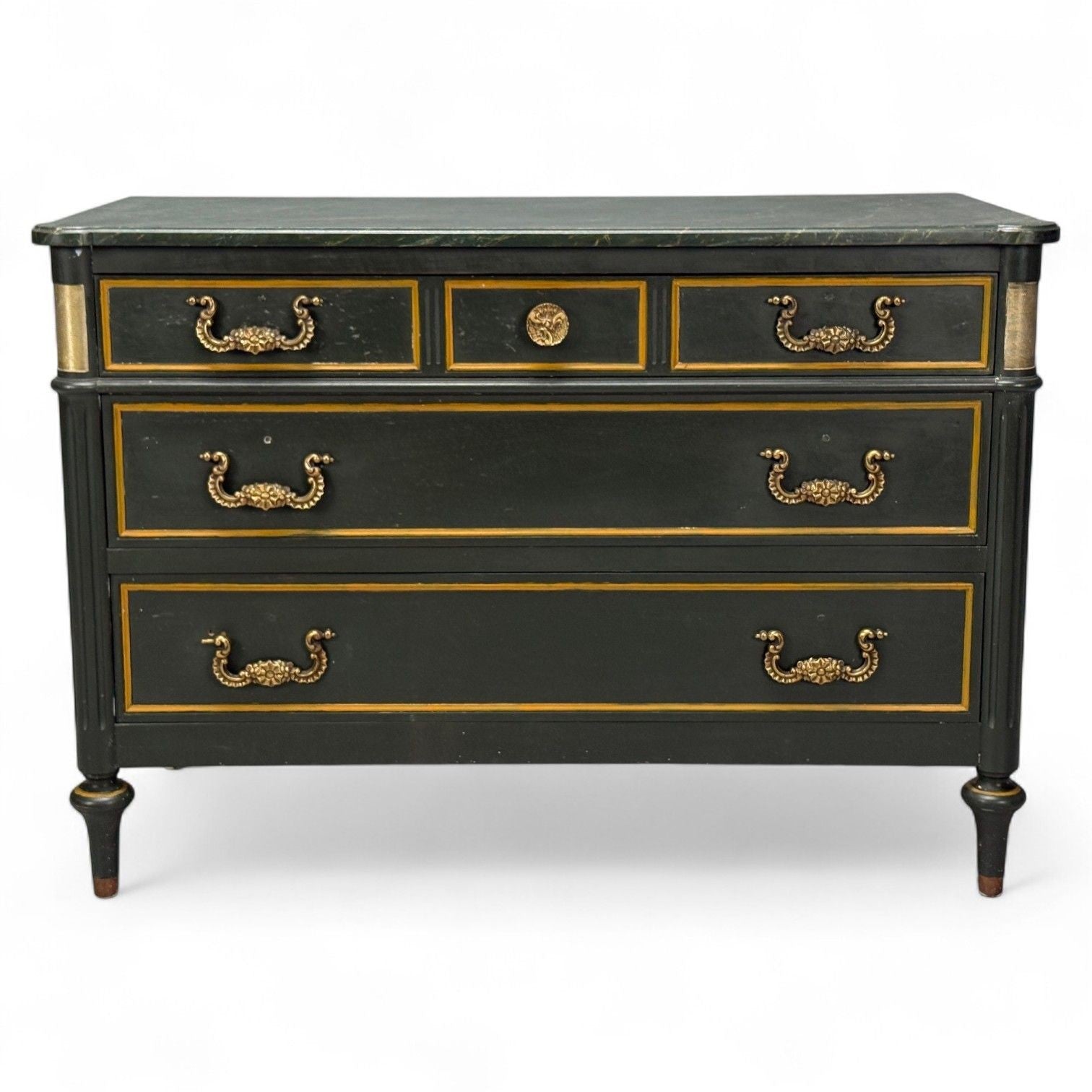 Jacques Bodart, Louis XVI Style, Green Painted Commode, USA, 1960s