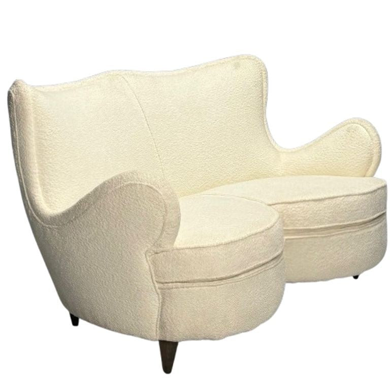 Osvaldo Borsani Attribution, Heart Sofa, Italian Mid-Century Modern, 1950s