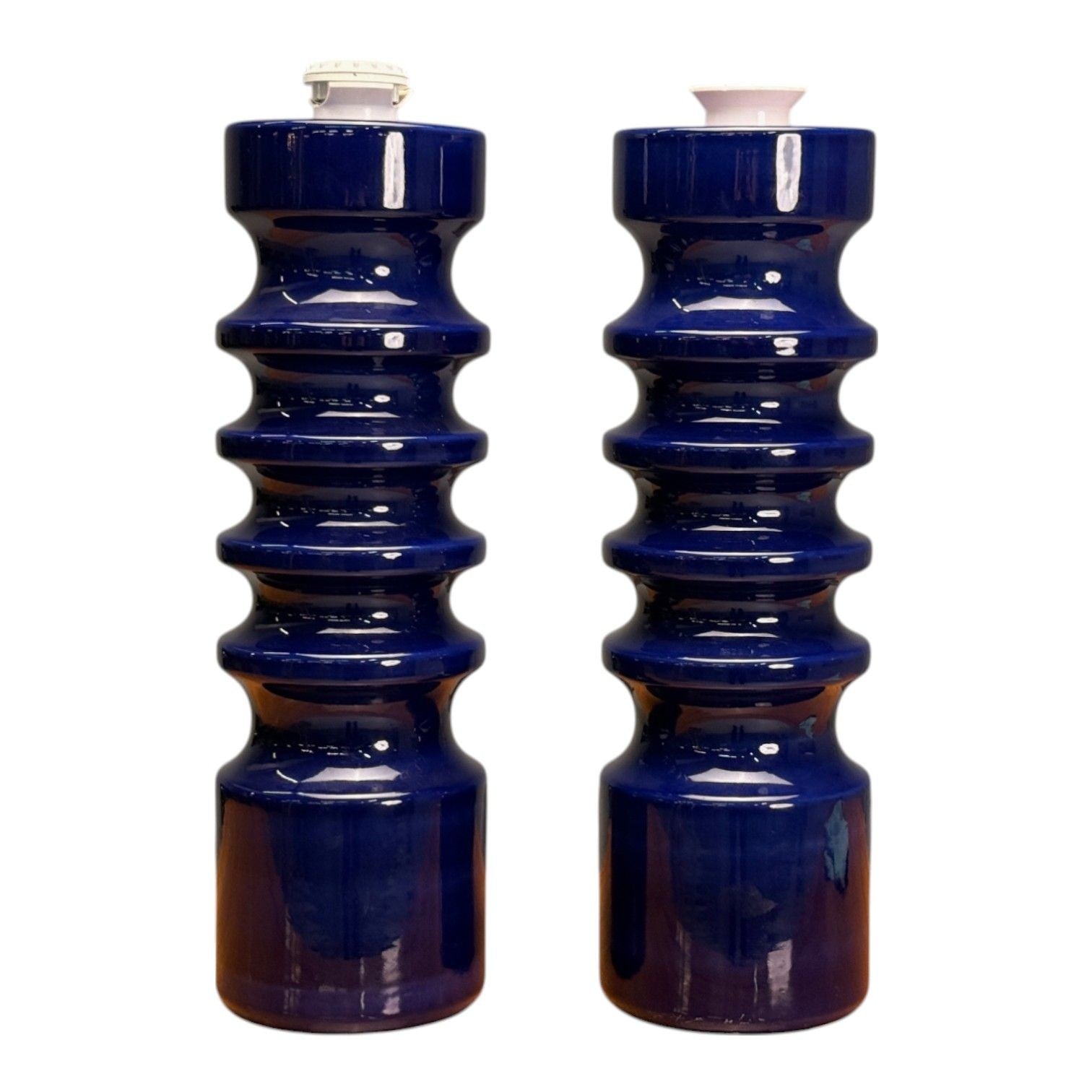 Mid-Century Modern, Blue Ceramic, Table Lamps, United States, 1960s