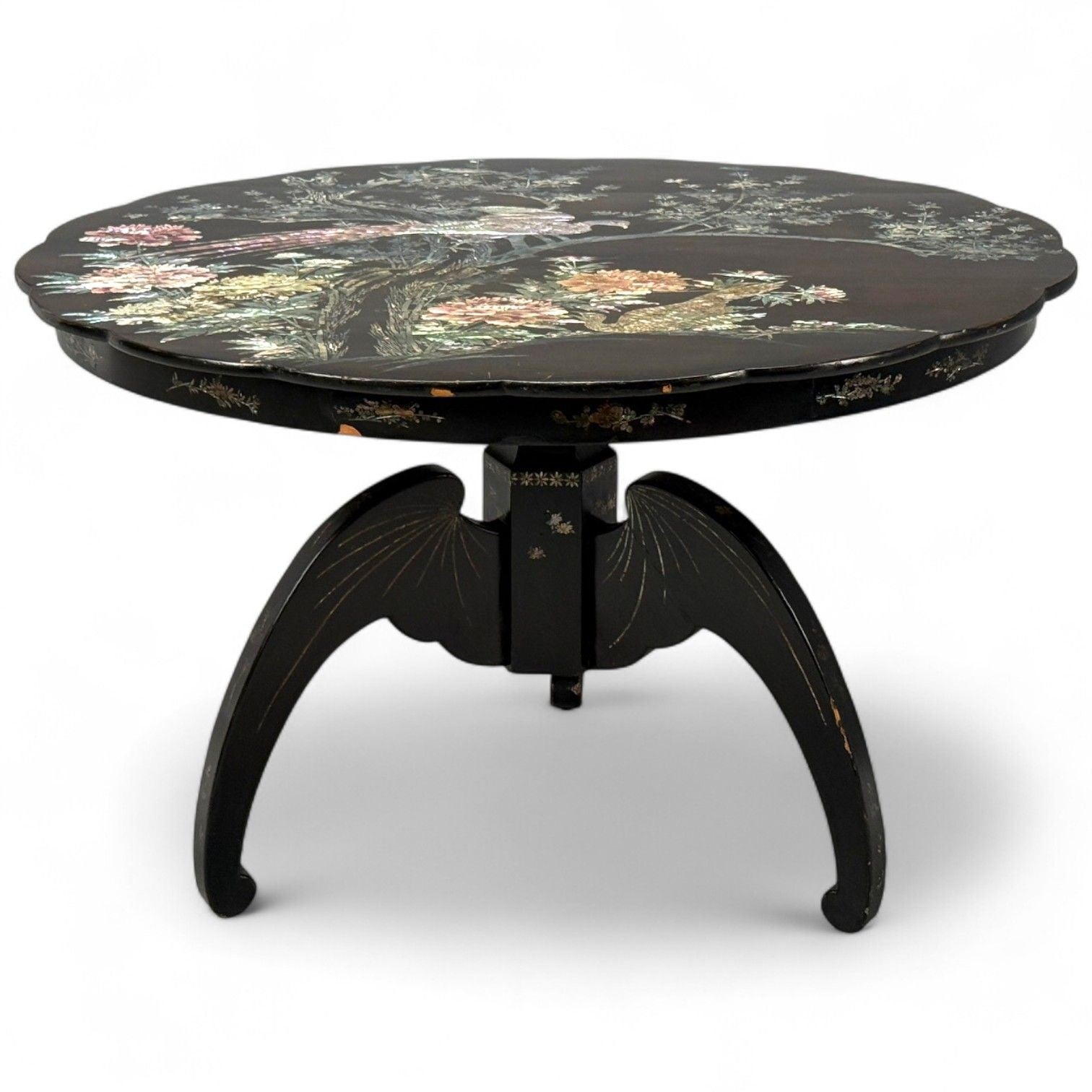 Chinese Export, Ebonized Wood, Mother-of-Pearl, Center Table, China, 1900