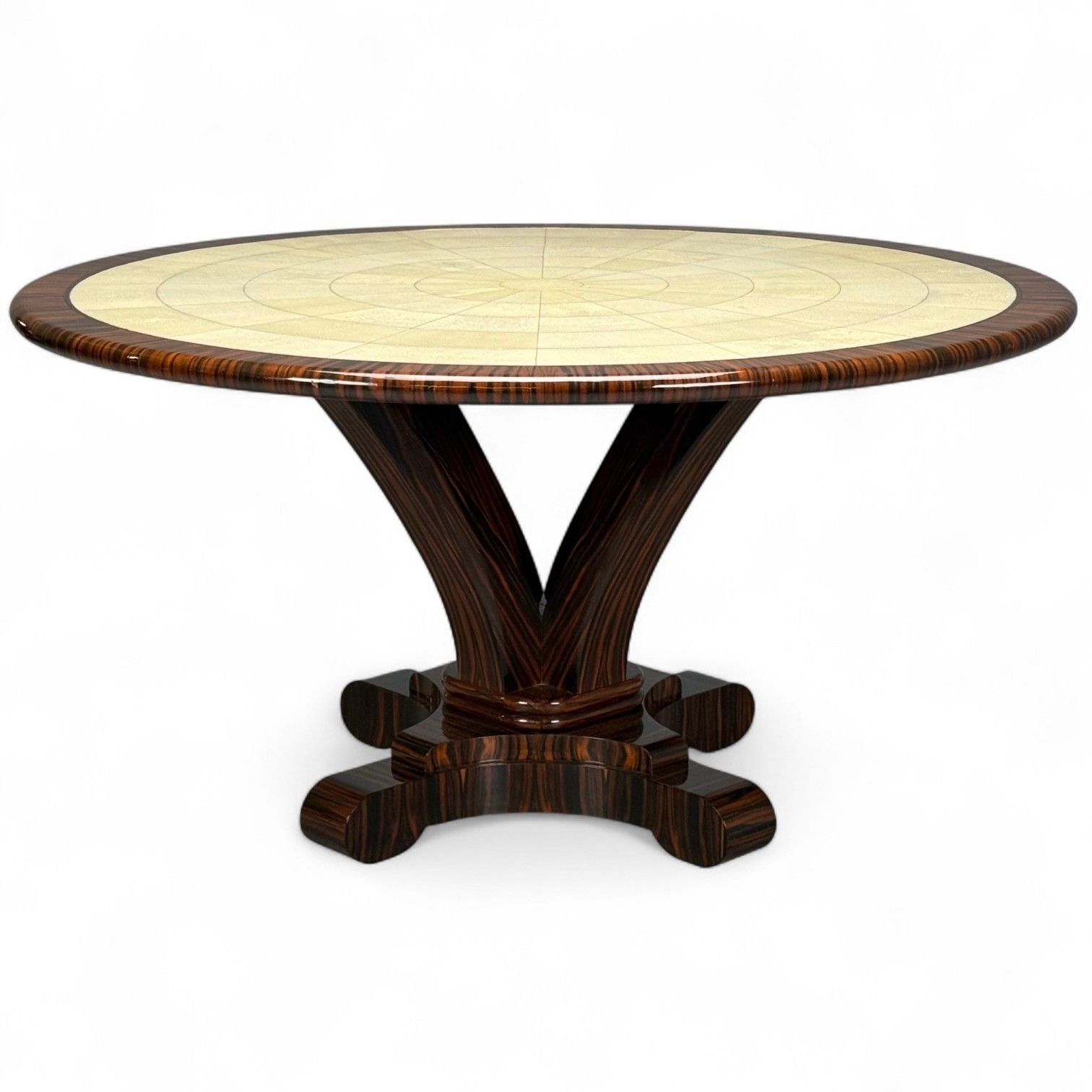 American Modern, Macassar Ebony, Shagreen, Brass, Table, USA, 2010s