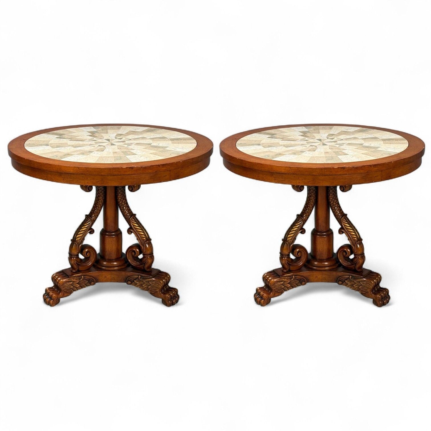Regency Style, Pine, Stone, Accent Tables, USA, 20th c.