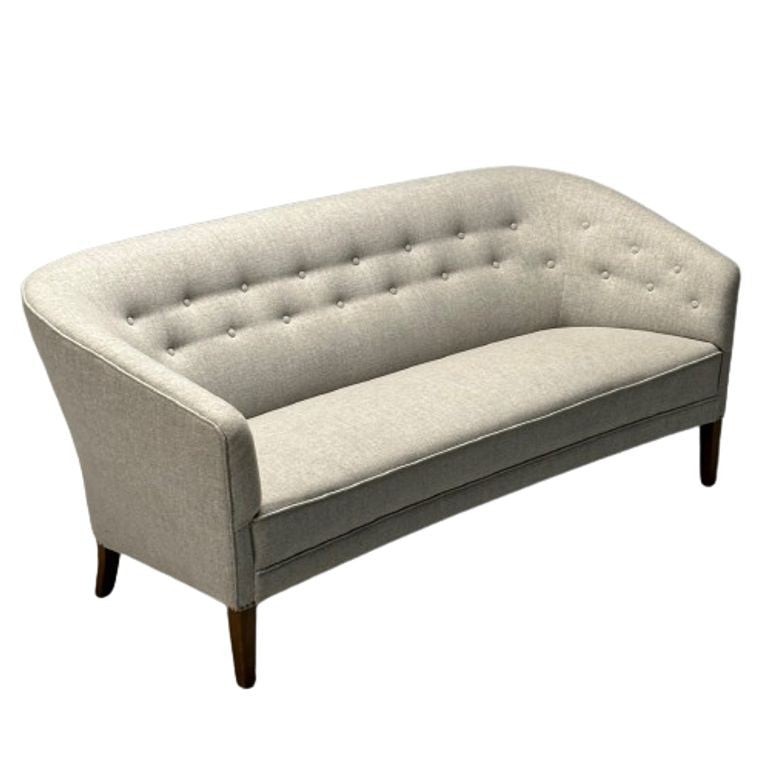 Ludvig Pontoppidan, Danish Mid-Century Modern, Sofa, Light Gray Wool, 1950s