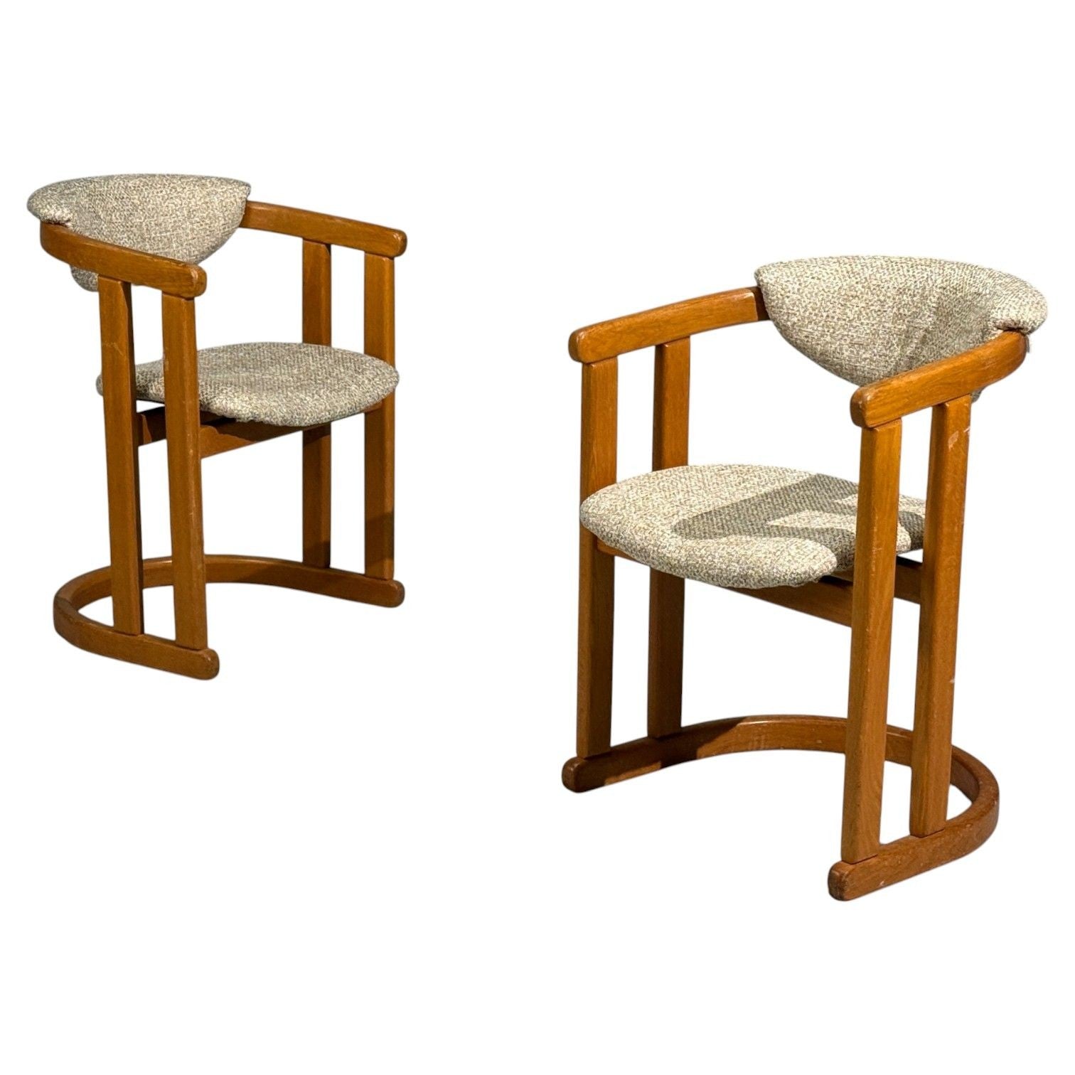 German Modern, Occasional Chairs, Tweed, Beech, Germany, 1960s