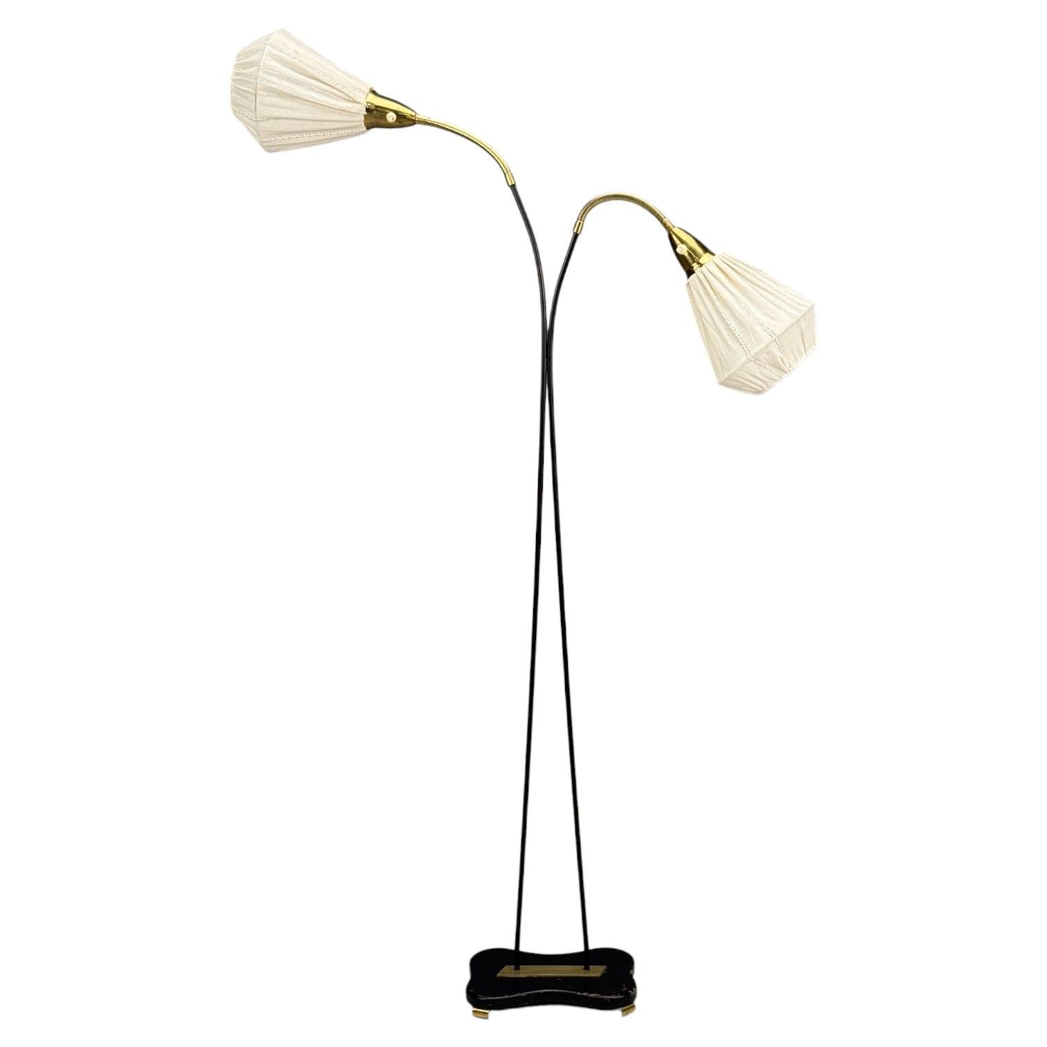 Eskilstuna Elektrofabrik, Floor Lamp, Laqcuered Metal, Brass, Sweden, 1960s