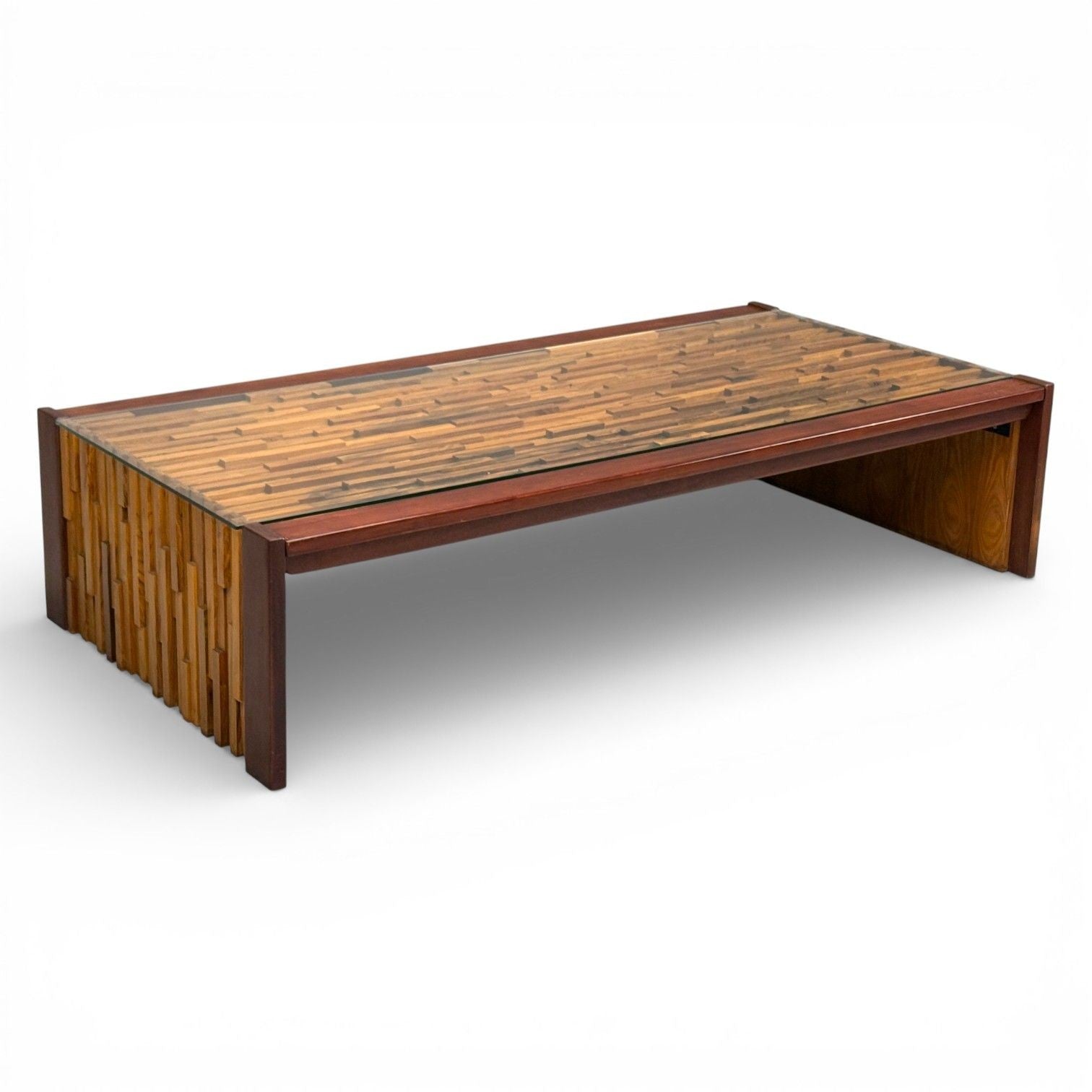 Percival Lafer, Coffee Table, Rosewood, Mixed Wood, Glass, Brazil, 1970s