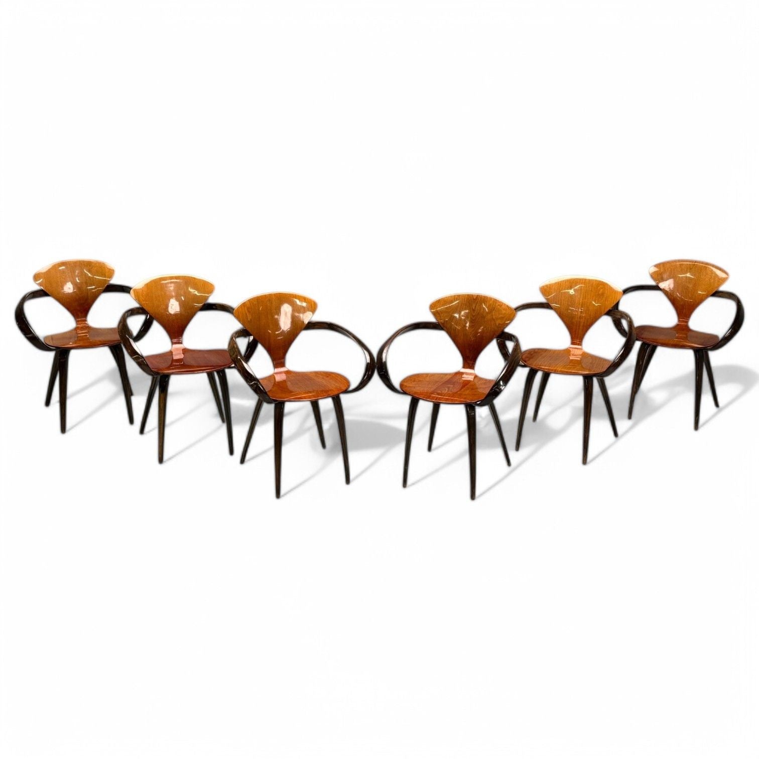 Norman Cherner, Plycraft, Mid-Century Modern, Pretzel Dining Chairs, USA, 1960s