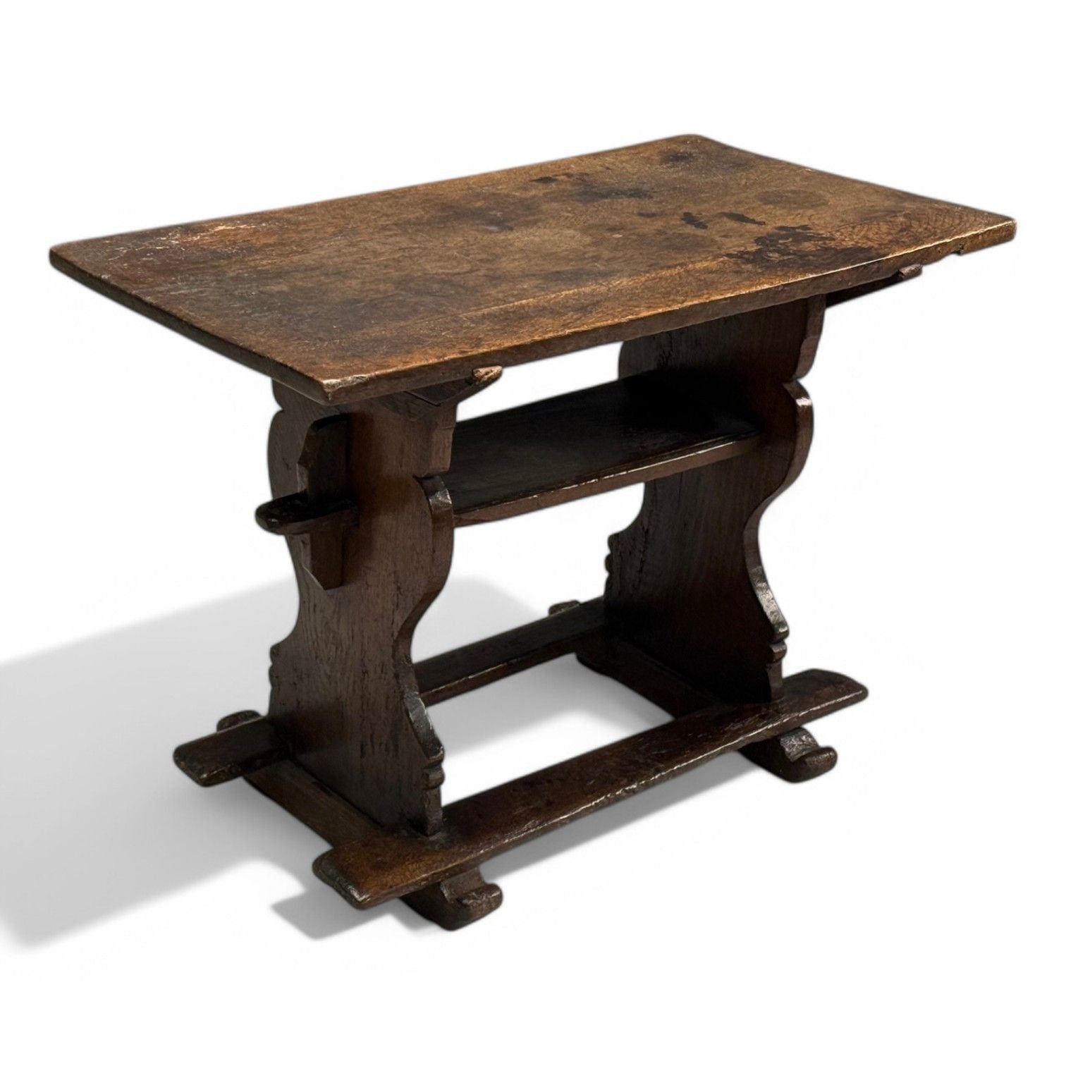 Flemish, Oak, Rustic Side or Console Table, Belgium, 17th C.