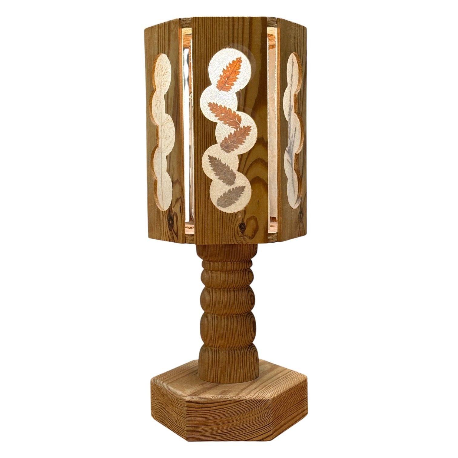 Swedish Modern, Table Lamp, Pine, Fabric, Sweden, 1940s