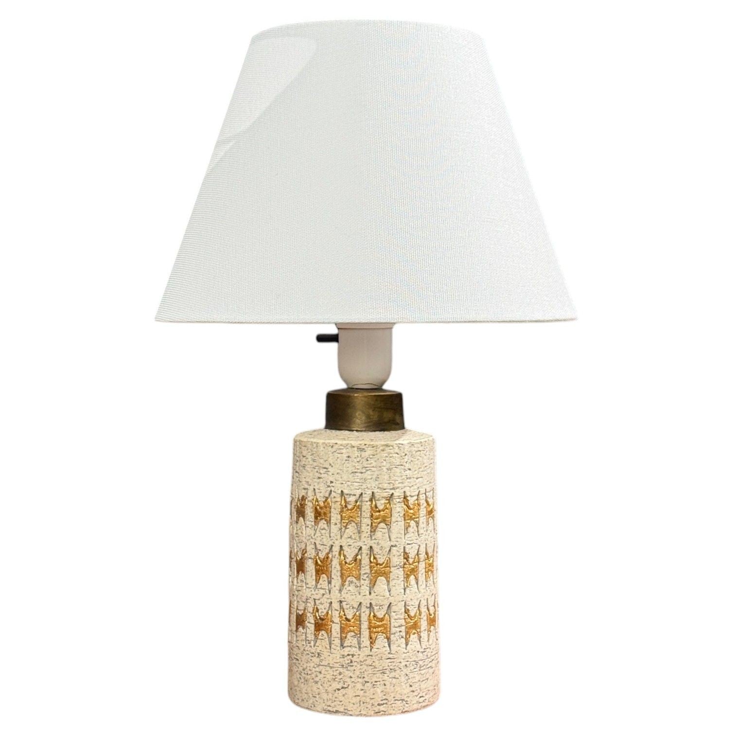 Bitossi, Table Lamp, Chamotte Clay, Gold Leaf, Italy, 1960s