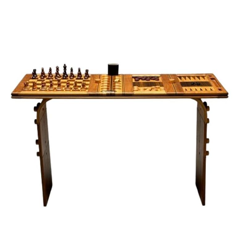 David Levy, American Studio, Mid-Century Modern, Game Table, Parquetry