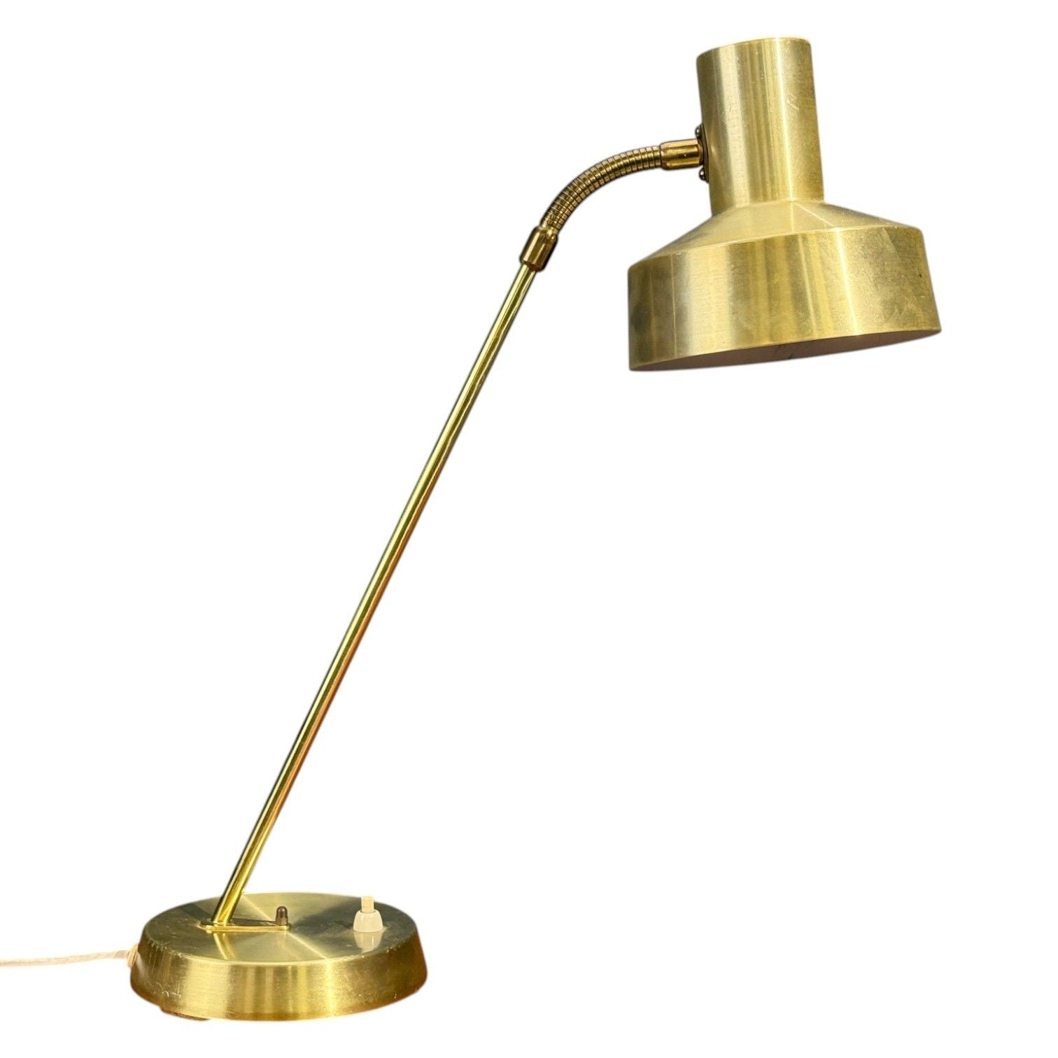 Ewå Värnamo, Adjustable Desk Lamp, Brass, Metal, Sweden, 1980s