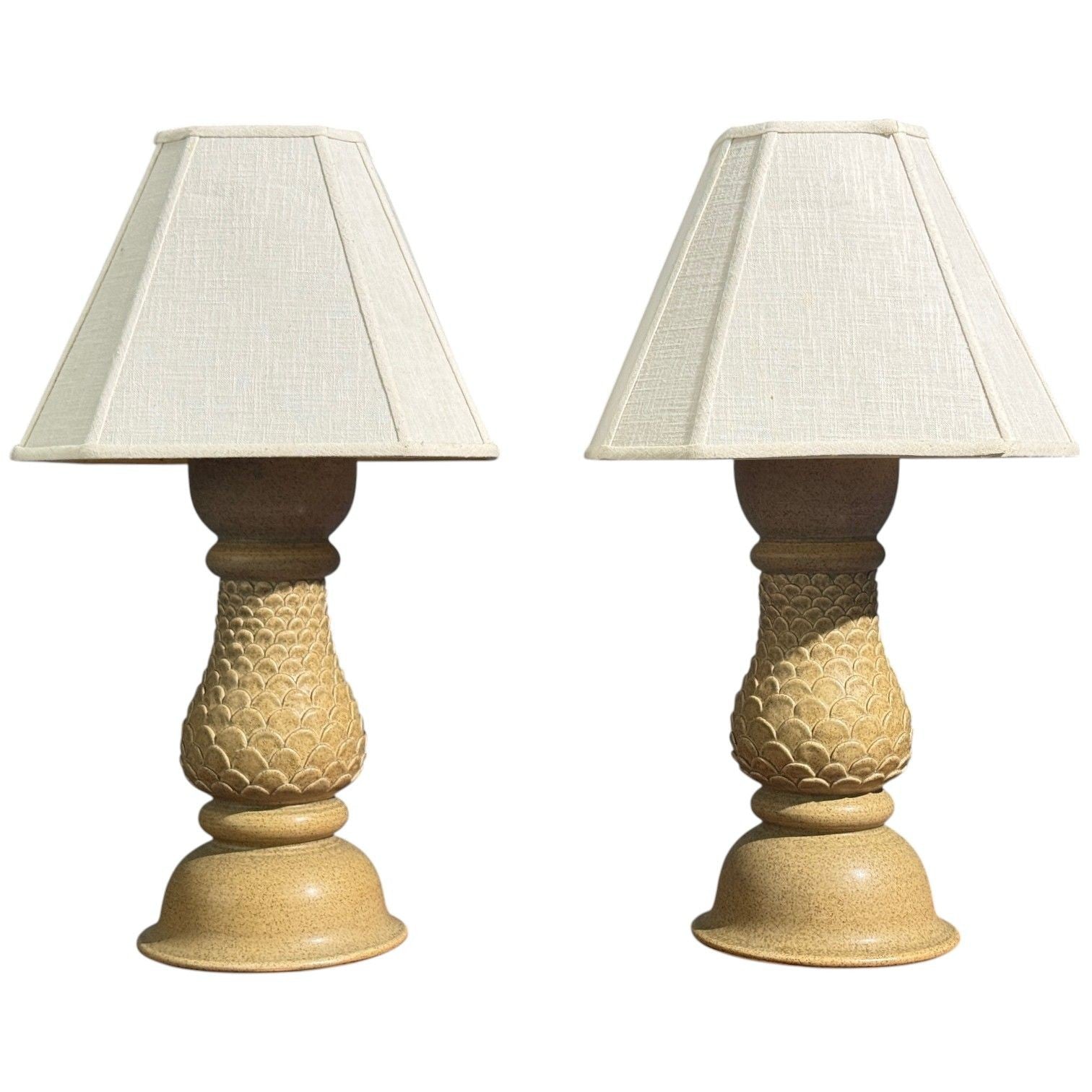 Kaisa Essén, Table Lamps, Beige Stoneware, Sweden, 1980s