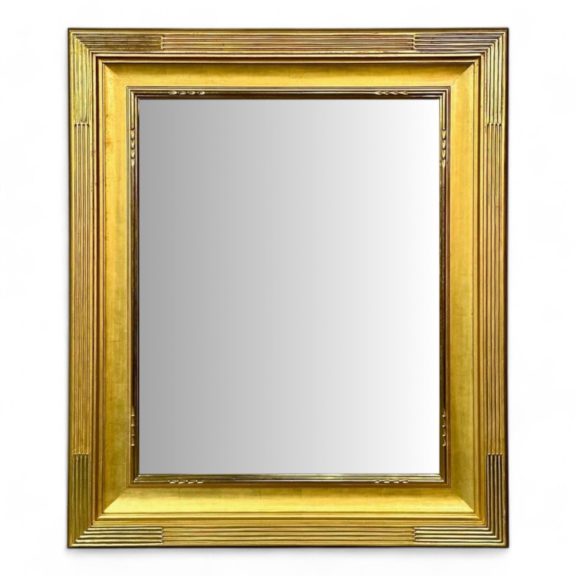 Hollywood Regency, Custom Rectangular Mirror, Carved Giltwood, Water Gilt, Mirror, USA, 21st C.