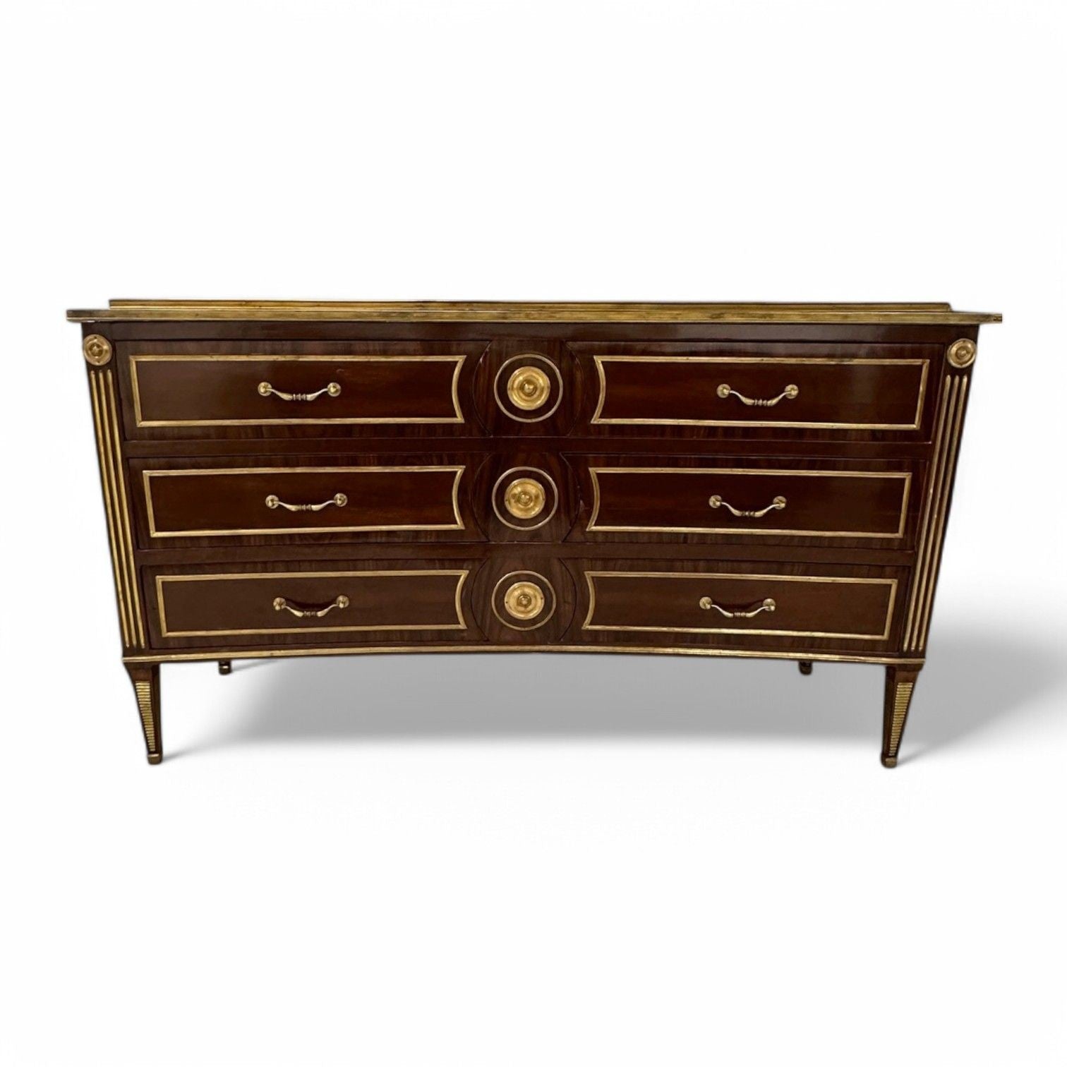 Maison Jansen Style, Russian Neoclassical, Large Commode, Mahogany, Bronze