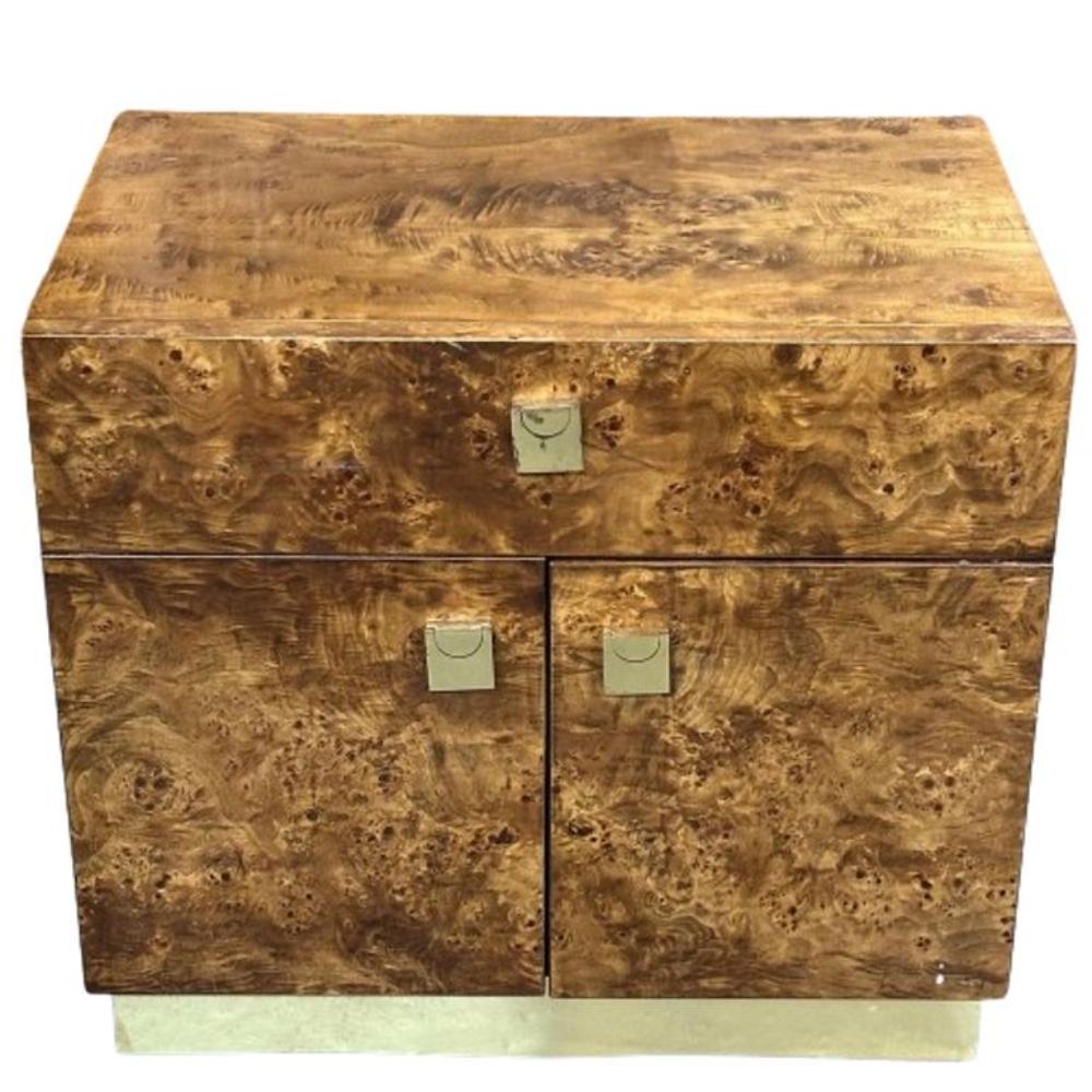 Founders, Mid-Century Modern, Nightstand, End Table, Burlwood, USA, 1970s