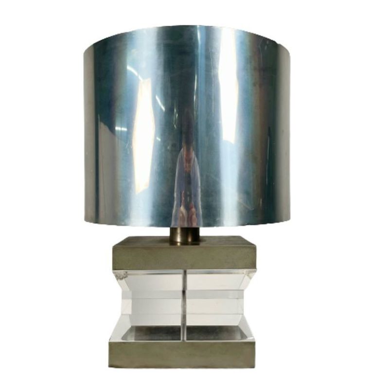 Mid-Century Modern Lucite and Chrome Table / Desk Lamp, Karl Springer Style