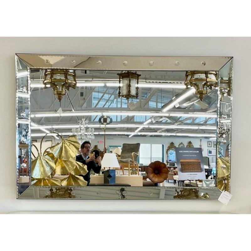Palatial Art Deco Bubble Form Console or over the Mantel Mirror