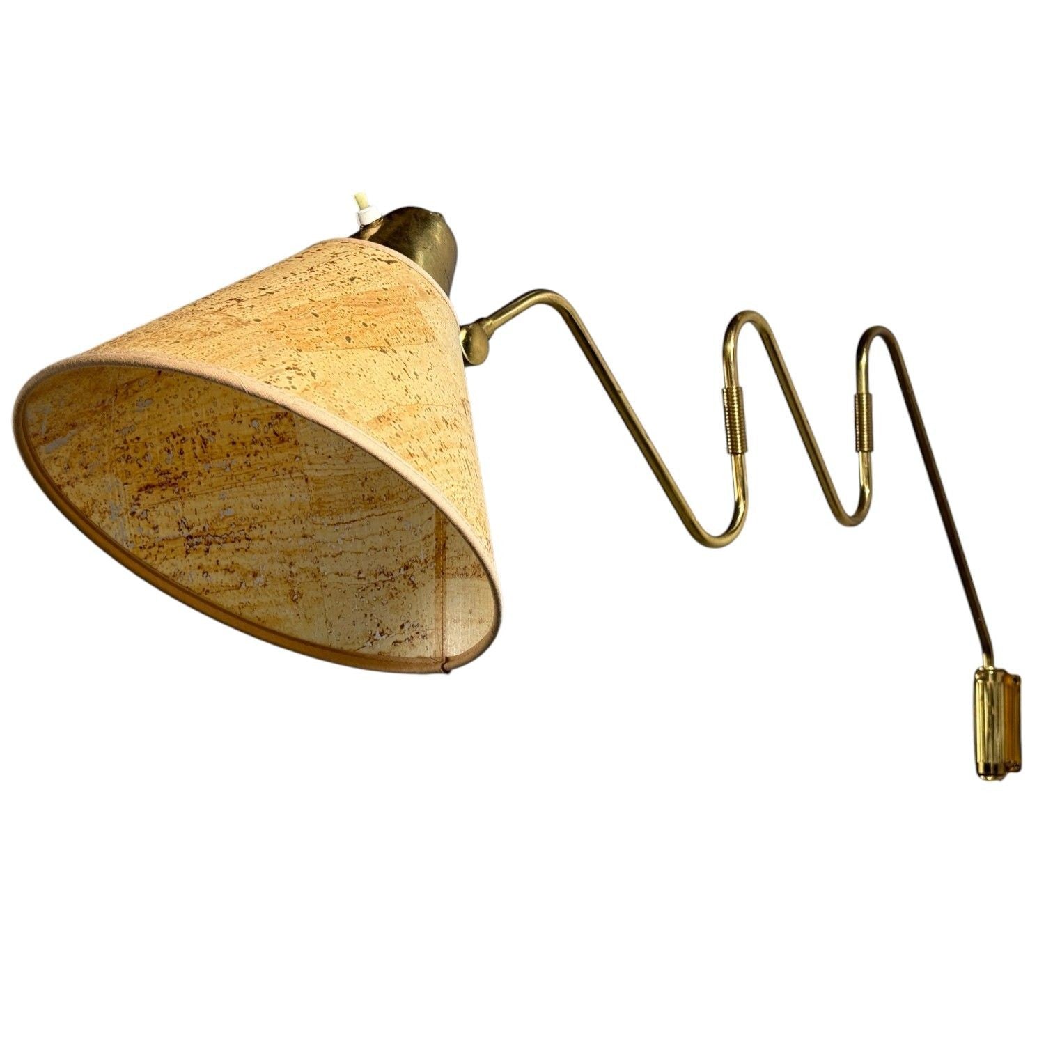 Danish Modern, Articulating Wall Light, Brass, Denmark, 1960s