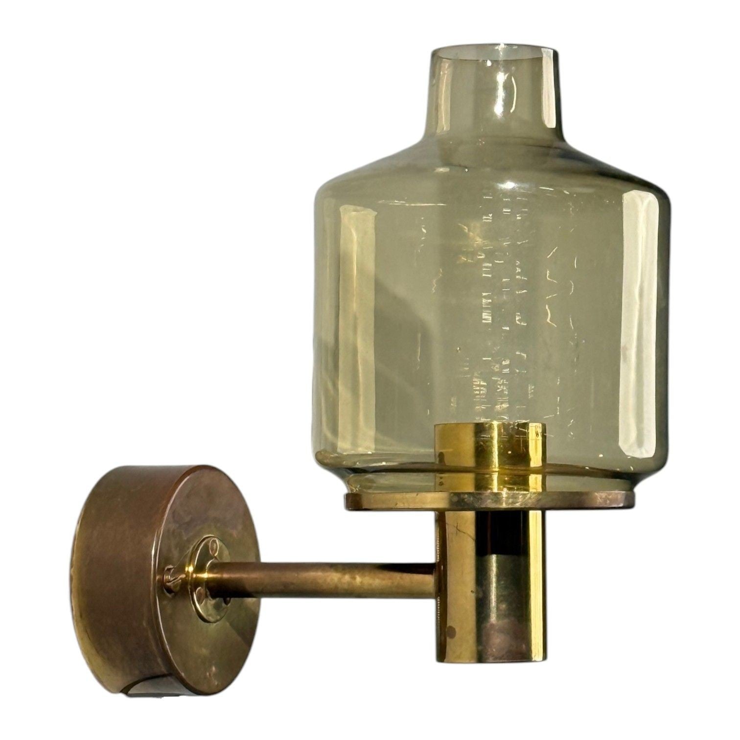 Hans-Agne Jakobsson, Wall Light, Brass, Glass, Sweden, 1960s