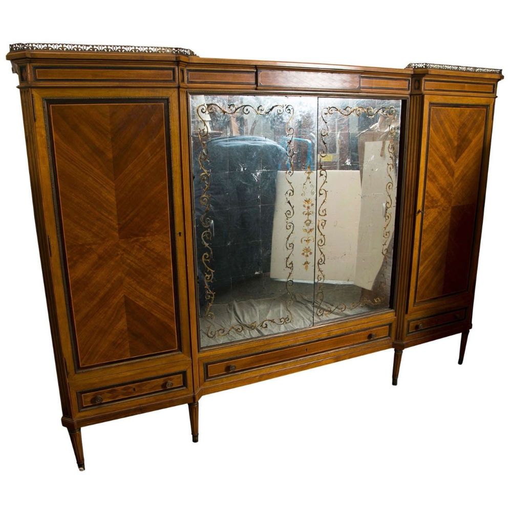 French Directoire Style Wardrobe Cabinet or Armoire by Jansen