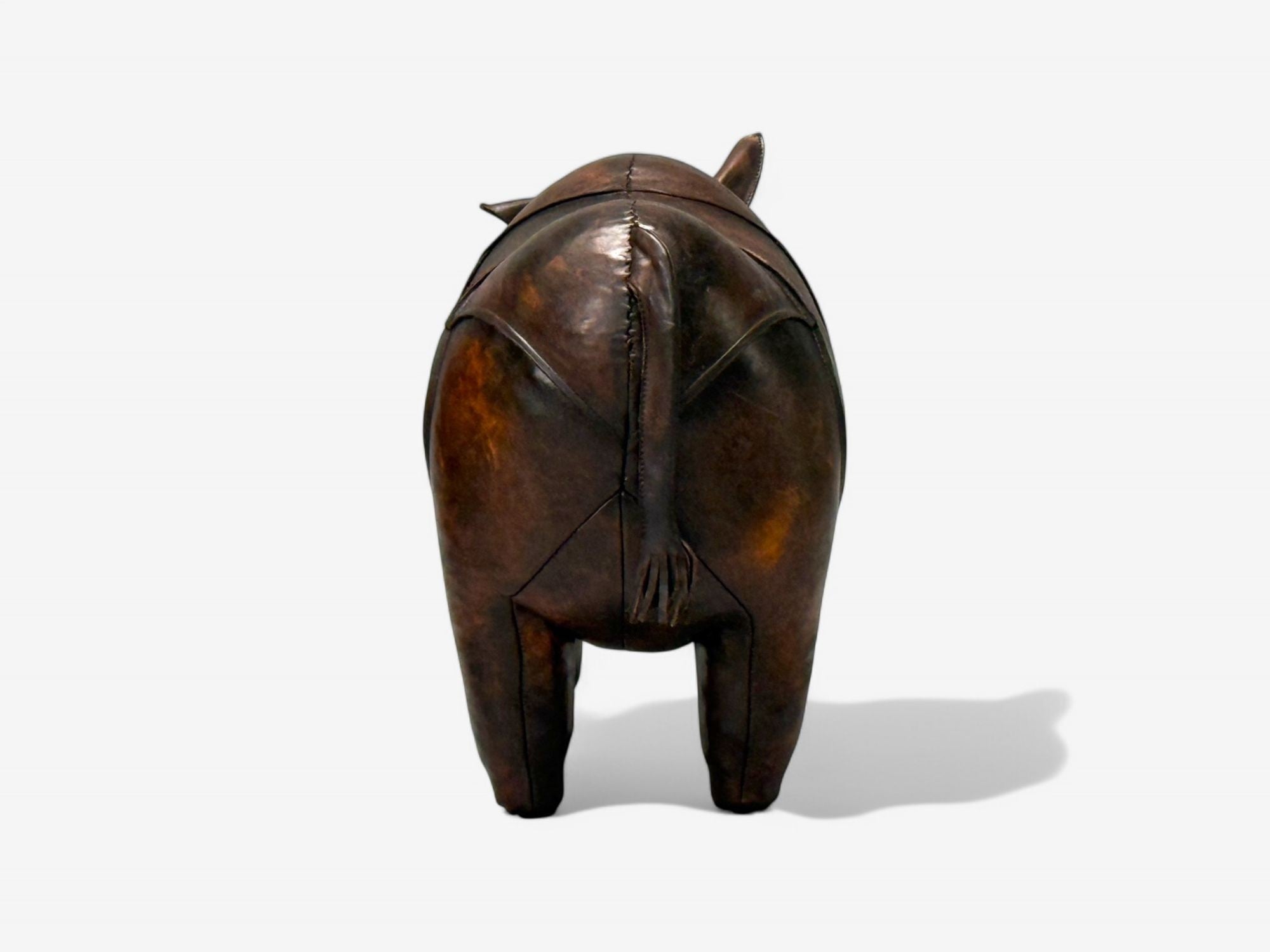 Abercrombie & Fitch, Dimitri Omersa, Distressed Leather, Rhino Footstools, 1950s