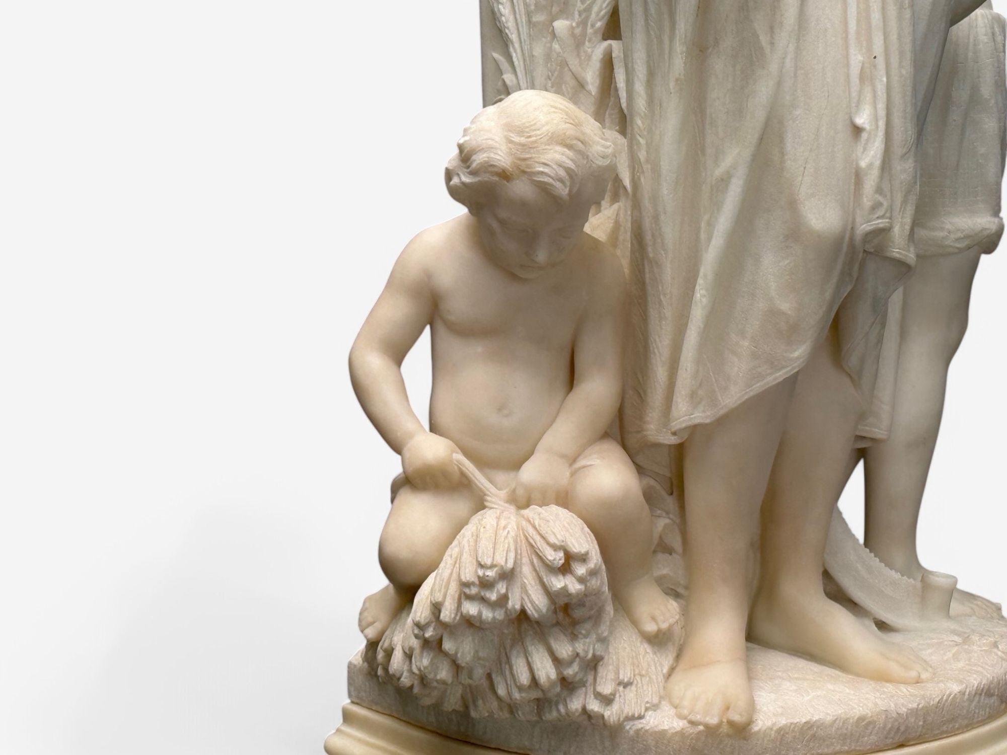 Neoclassical, Mother and Children, Marble Sculptures, Italy, 1920s