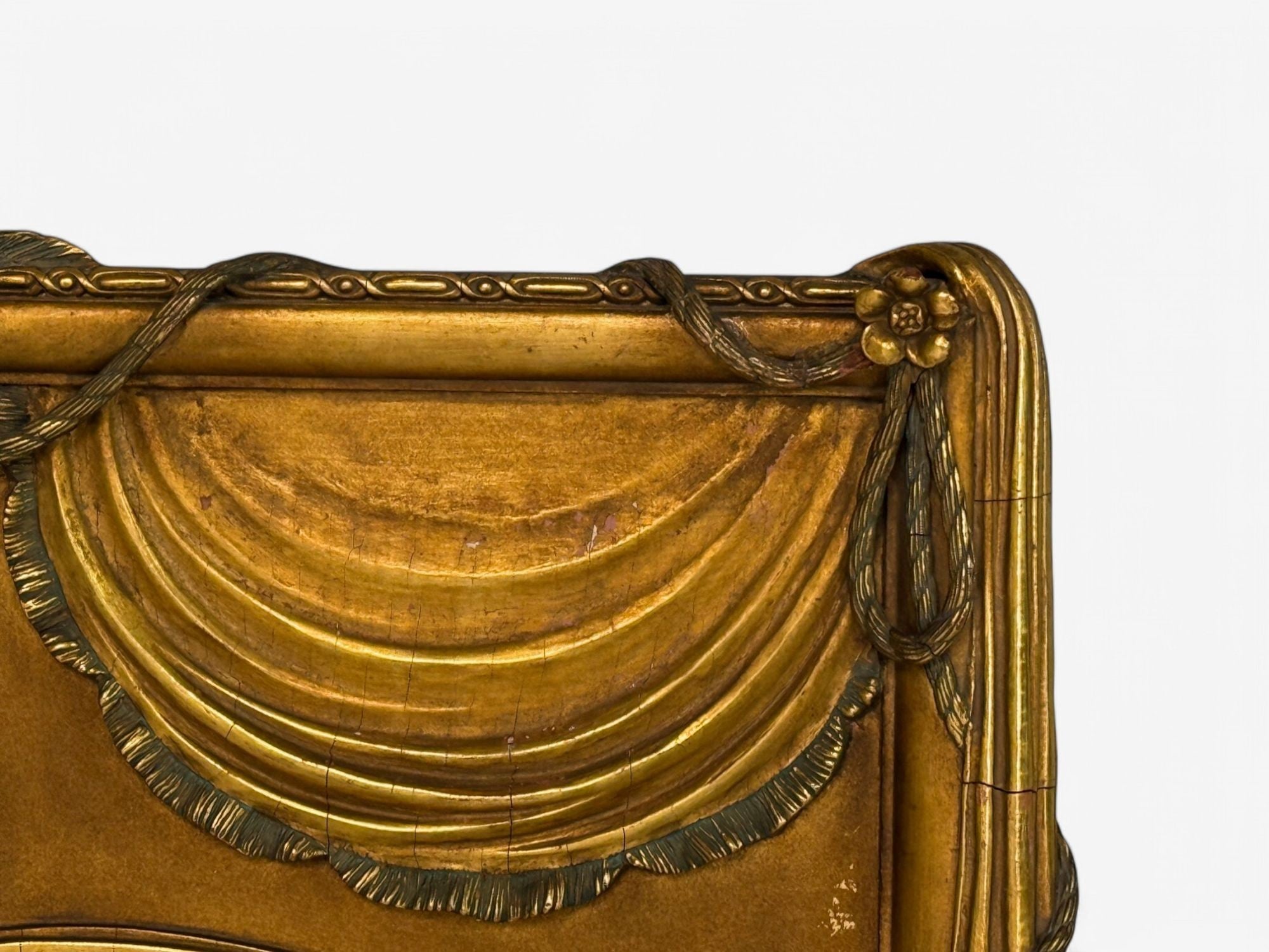 Adam Style, Giltwood, Drapery Motif, Over the Mantle Wall Mirror, Italy, 1920s