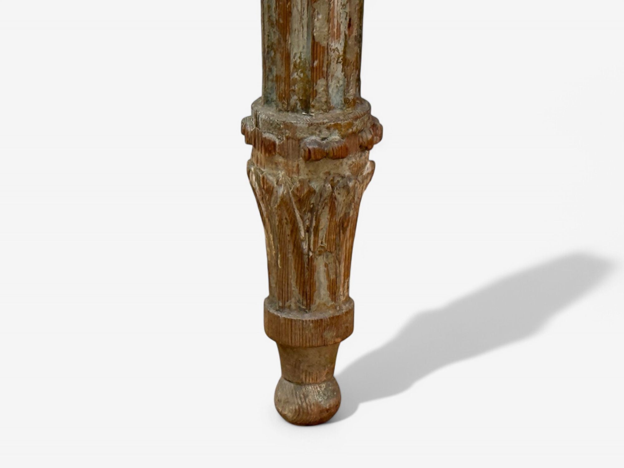 Gustavian, Louis XI, Painted Wood, Marble, Demilune Console Table, France, 1780